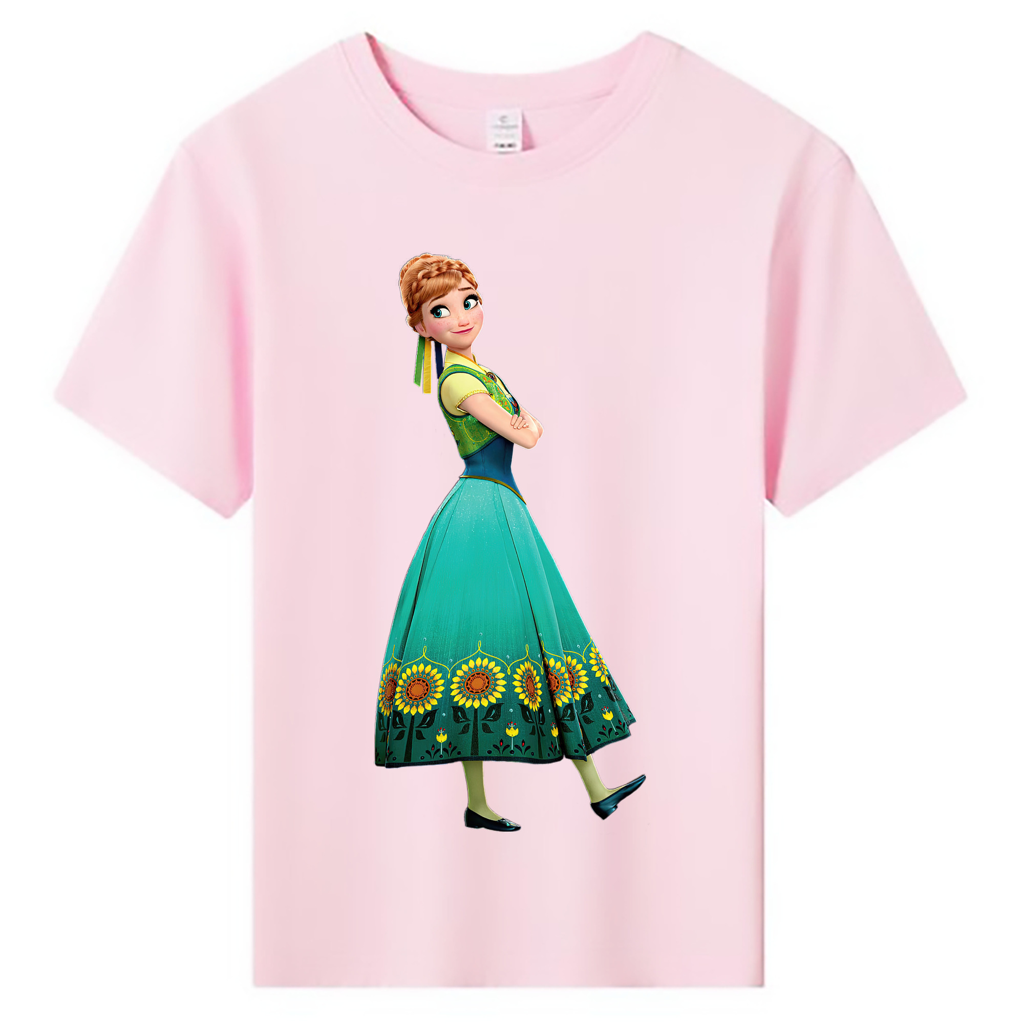 （画像用） アナと雪の女王 アンナ エルサ Frozen Anna Elsa 綿100％キッズTシャツ（フロントプリント）