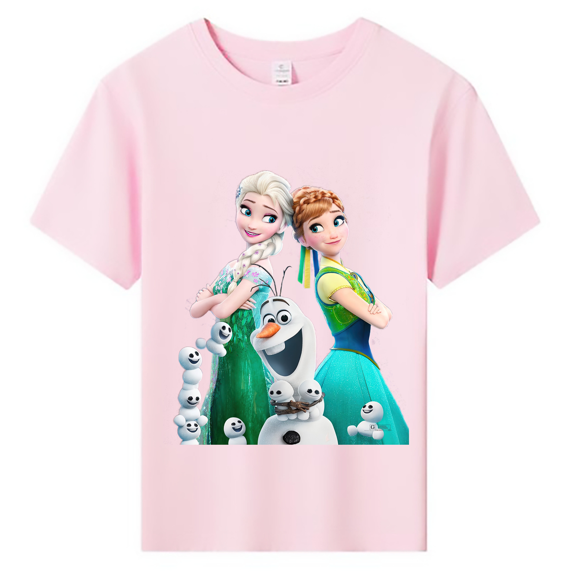 （画像用） アナと雪の女王 アンナ エルサ Frozen Anna Elsa 綿100％キッズTシャツ（フロントプリント）
