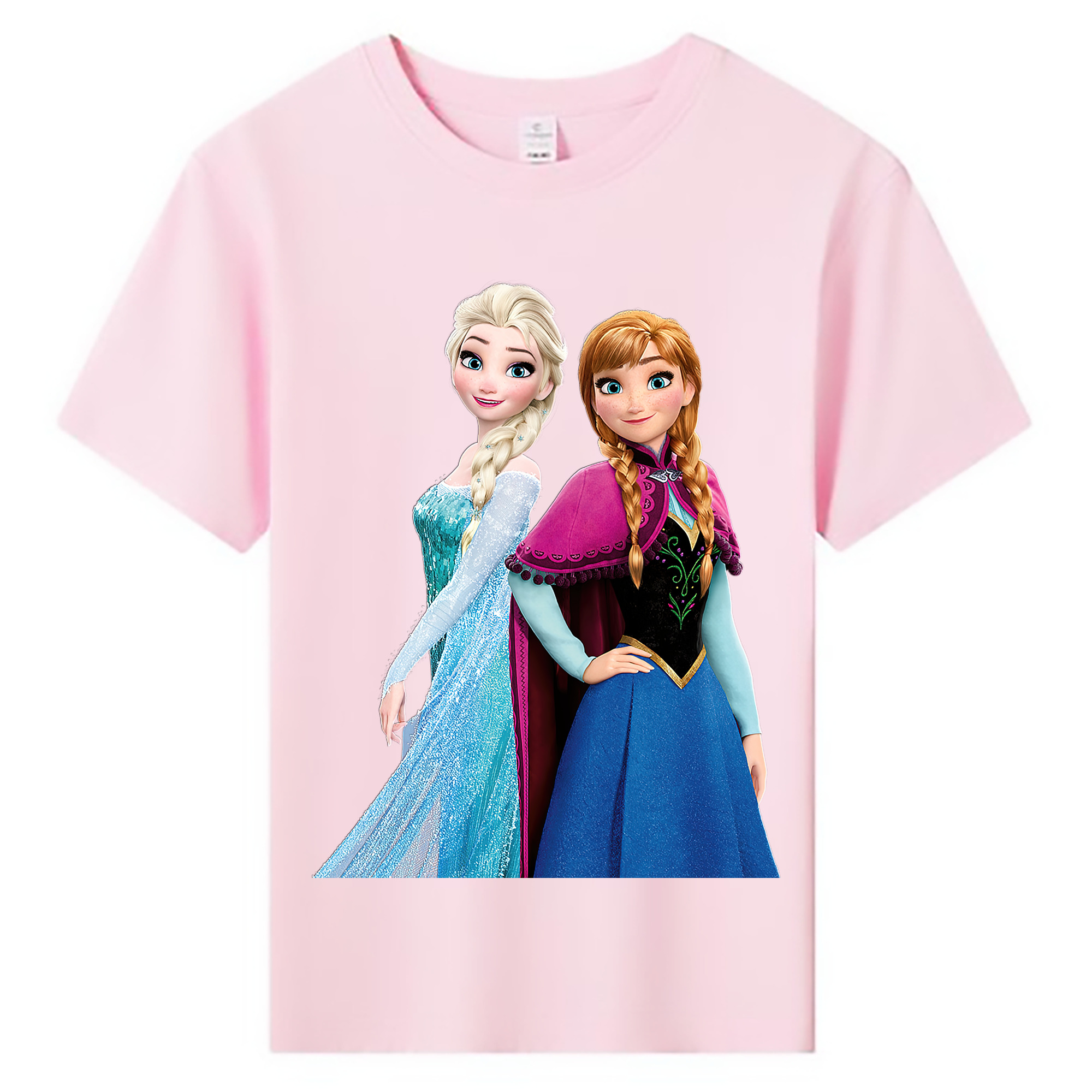 （画像用） アナと雪の女王 アンナ エルサ Frozen Anna Elsa 綿100％キッズTシャツ（フロントプリント）