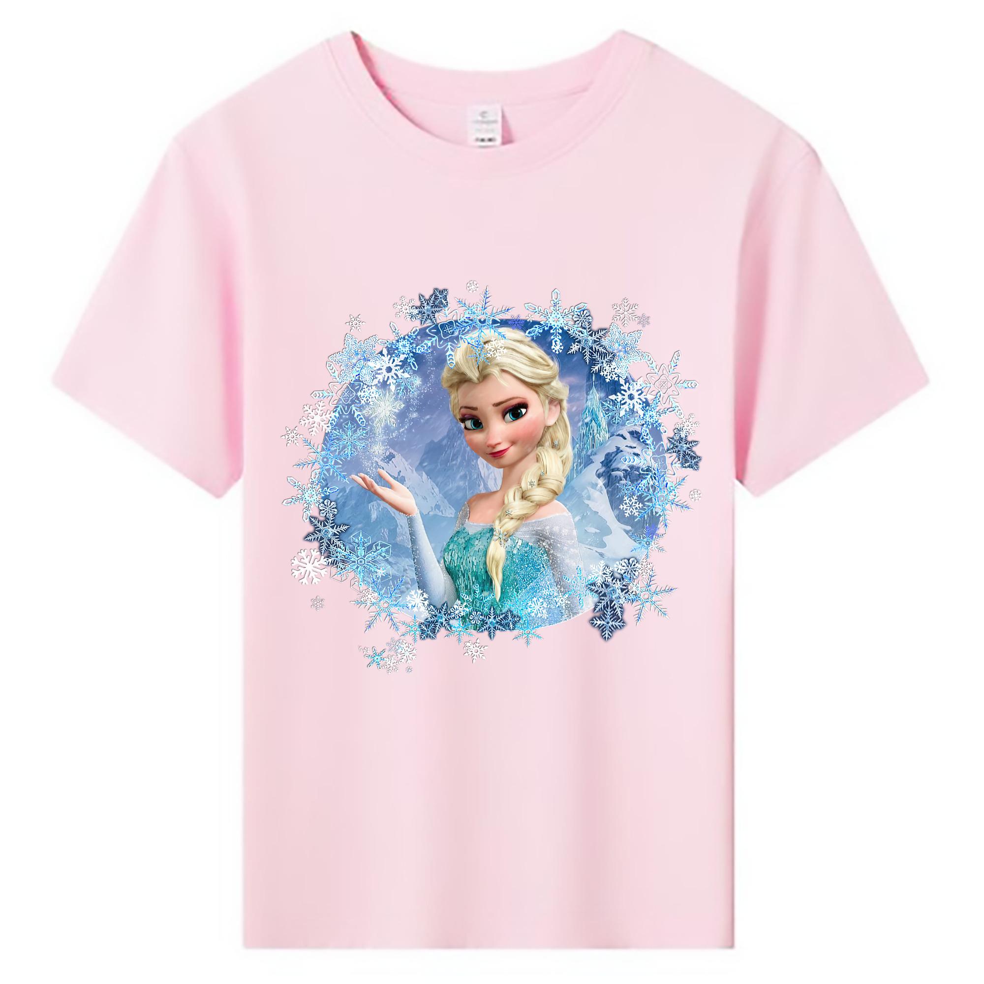 （画像用） アナと雪の女王 アンナ エルサ Frozen Anna Elsa 綿100％キッズTシャツ（フロントプリント）