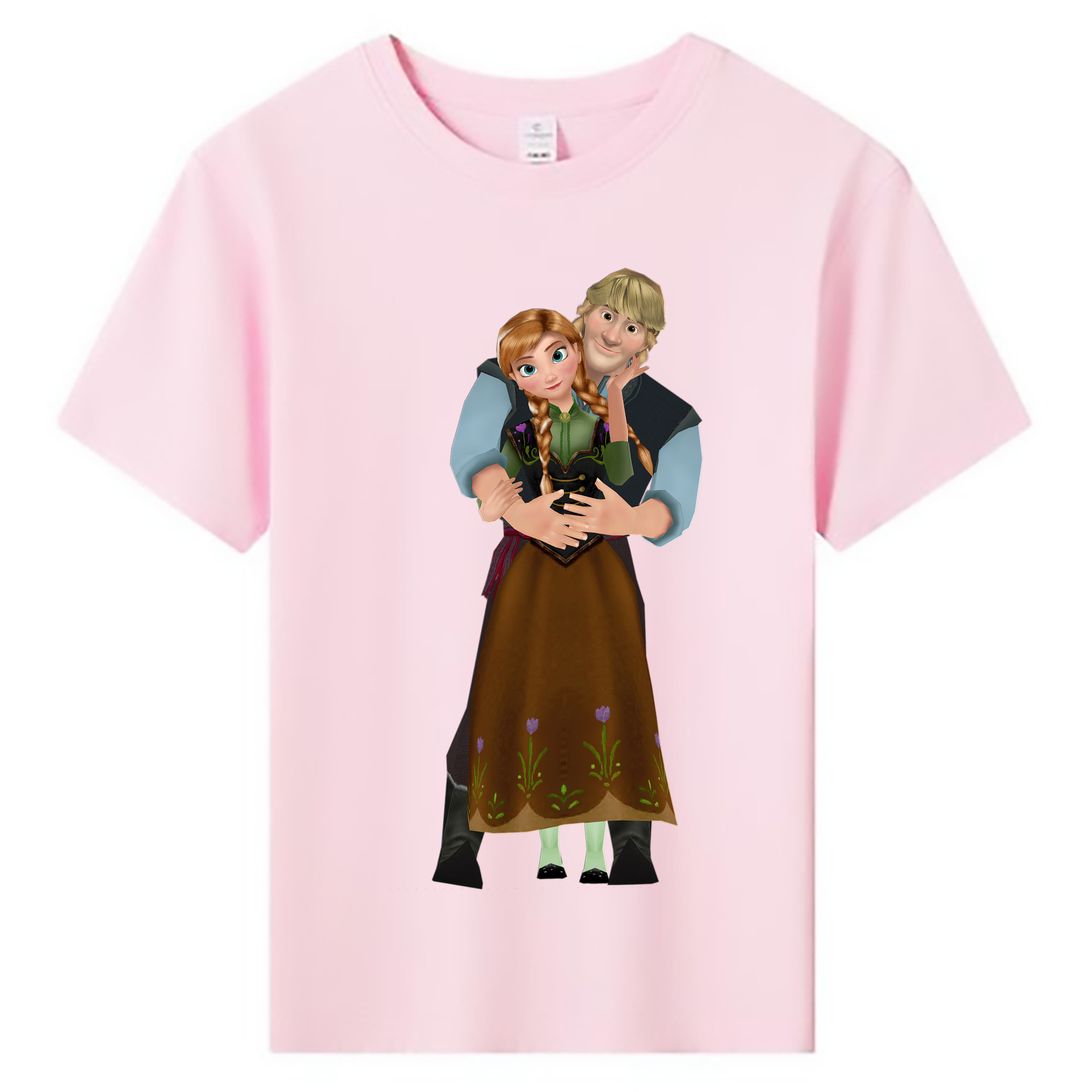 （画像用） アナと雪の女王 アンナ エルサ Frozen Anna Elsa 綿100％キッズTシャツ（フロントプリント）