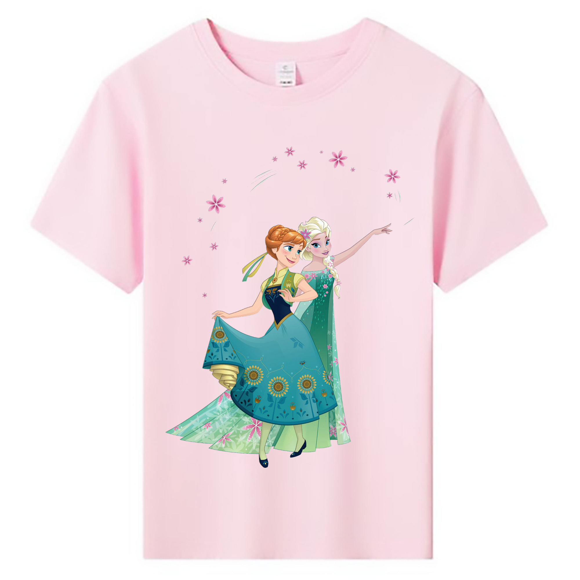 （画像用） アナと雪の女王 アンナ エルサ Frozen Anna Elsa 綿100％キッズTシャツ（フロントプリント）