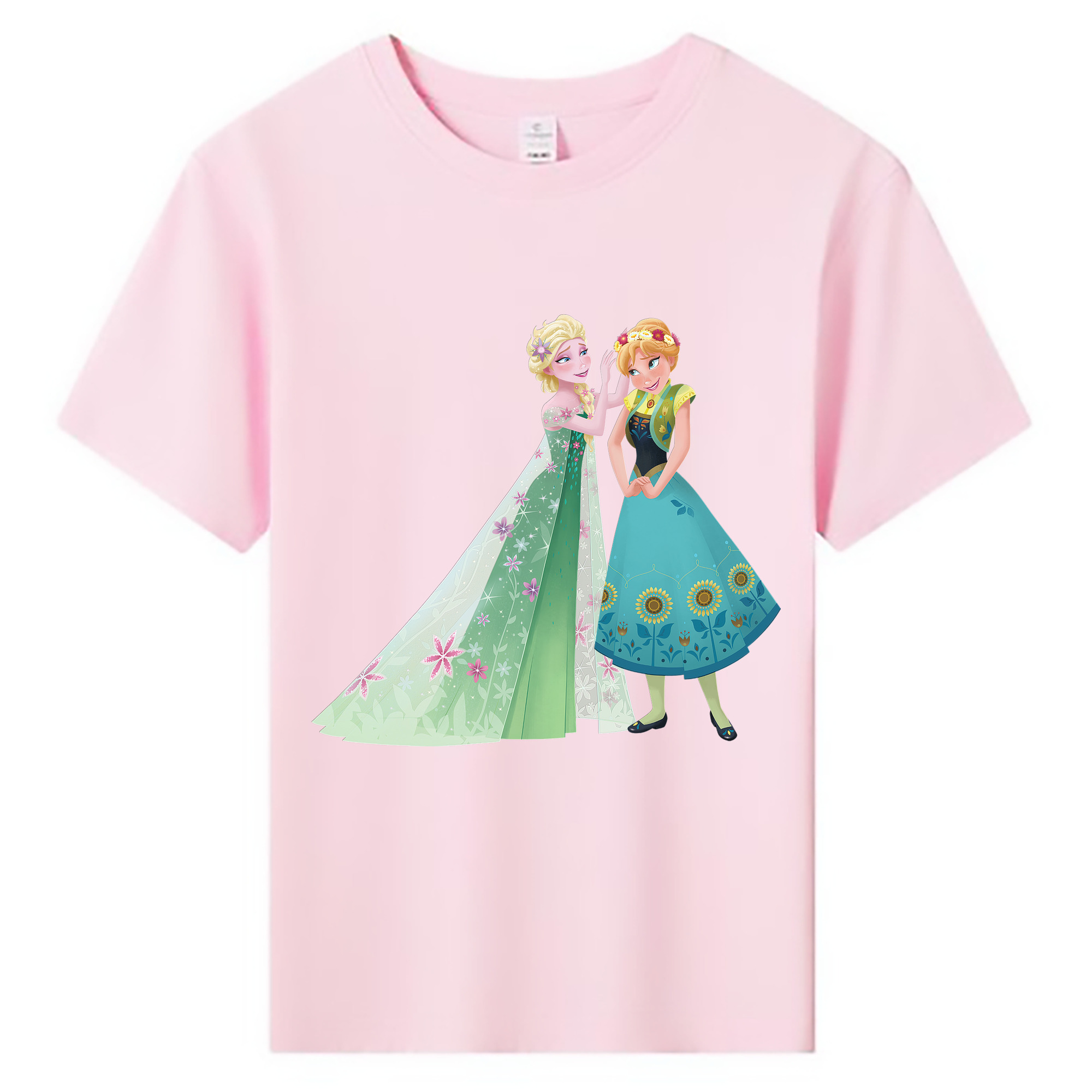 （画像用） アナと雪の女王 アンナ エルサ Frozen Anna Elsa 綿100％キッズTシャツ（フロントプリント）