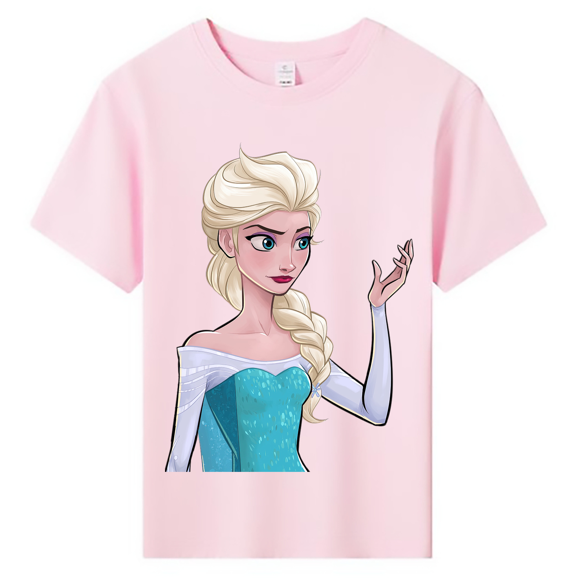 （画像用） アナと雪の女王 アンナ エルサ Frozen Anna Elsa 綿100％キッズTシャツ（フロントプリント）