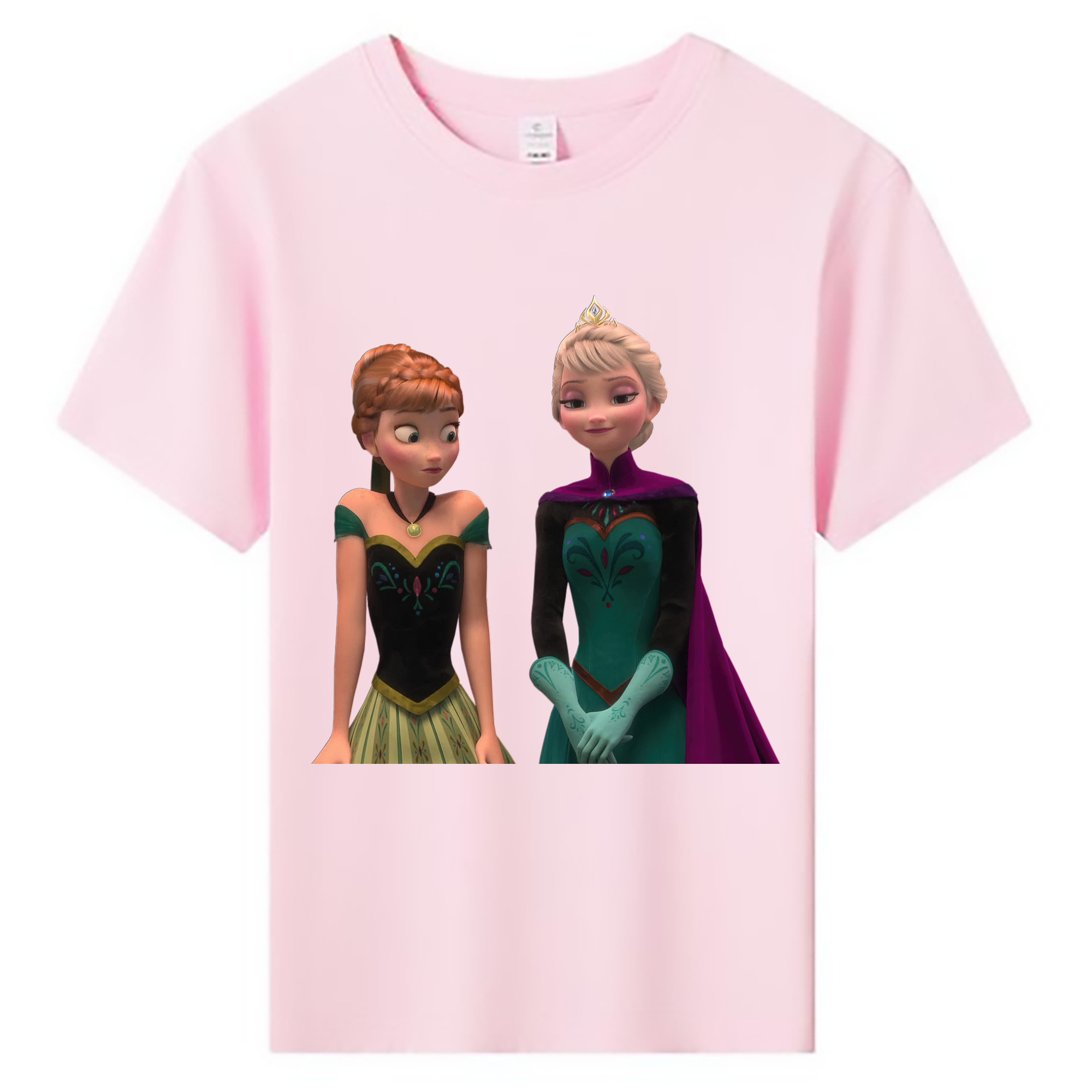 （画像用） アナと雪の女王 アンナ エルサ Frozen Anna Elsa 綿100％キッズTシャツ（フロントプリント）