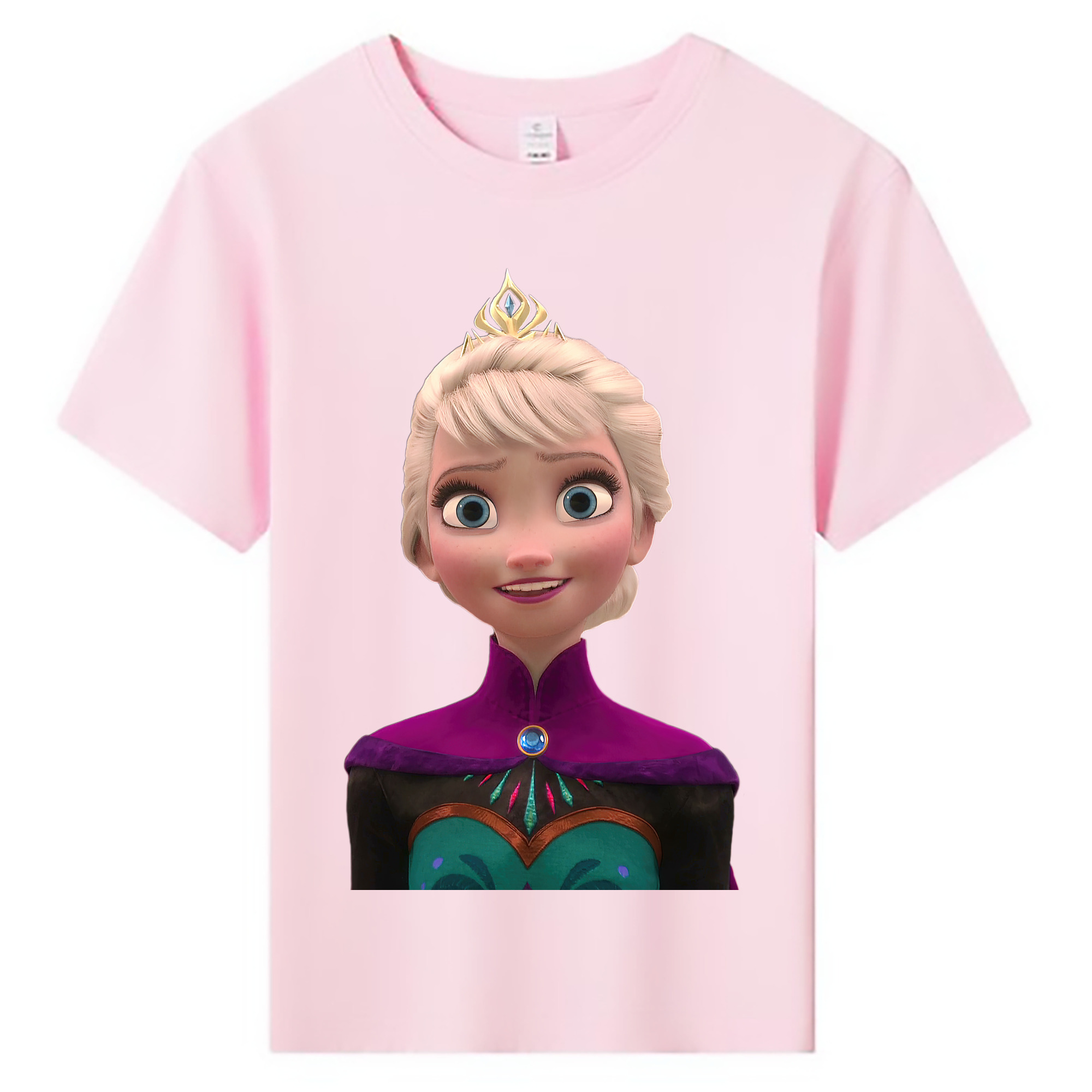 （画像用） アナと雪の女王 アンナ エルサ Frozen Anna Elsa 綿100％キッズTシャツ（フロントプリント）