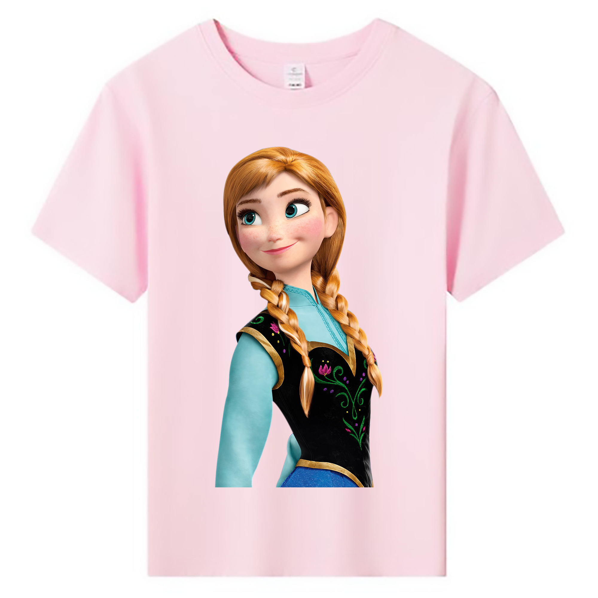 （画像用） アナと雪の女王 アンナ エルサ Frozen Anna Elsa 綿100％キッズTシャツ（フロントプリント）
