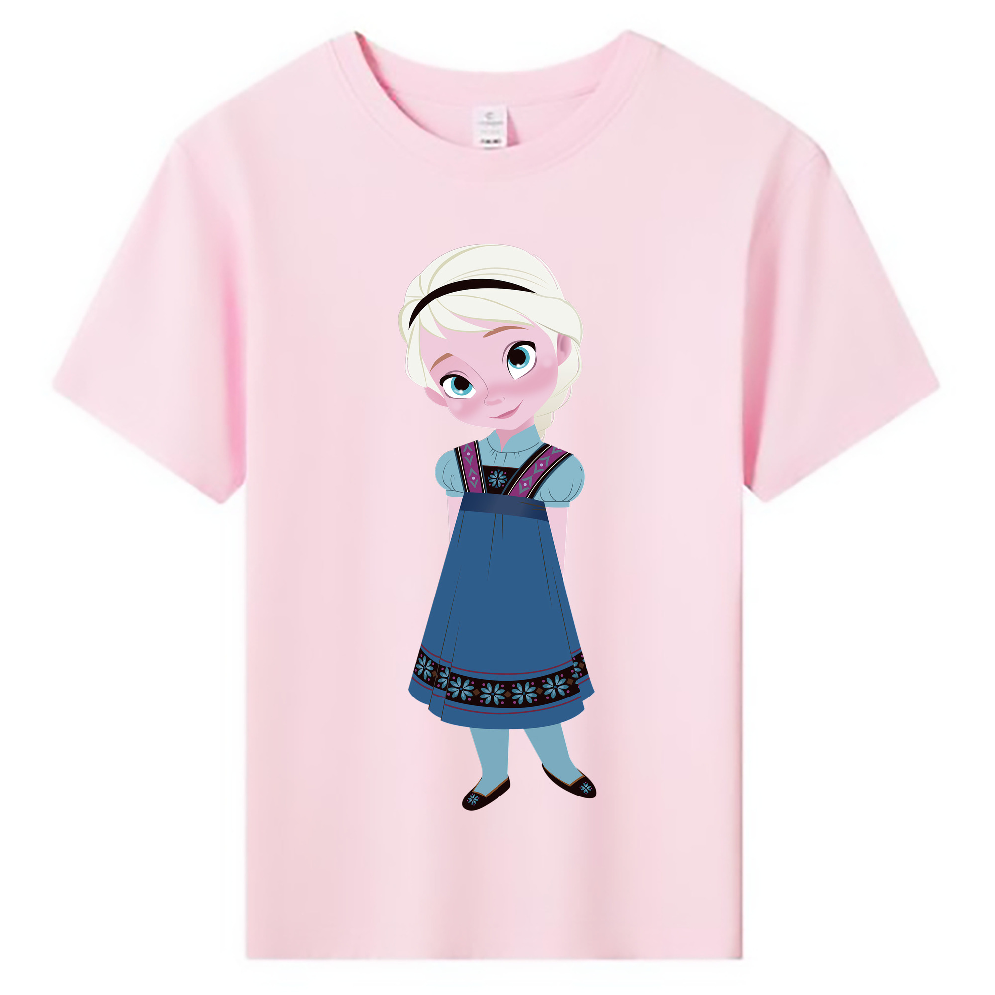 （画像用） アナと雪の女王 アンナ エルサ Frozen Anna Elsa 綿100％キッズTシャツ（フロントプリント）