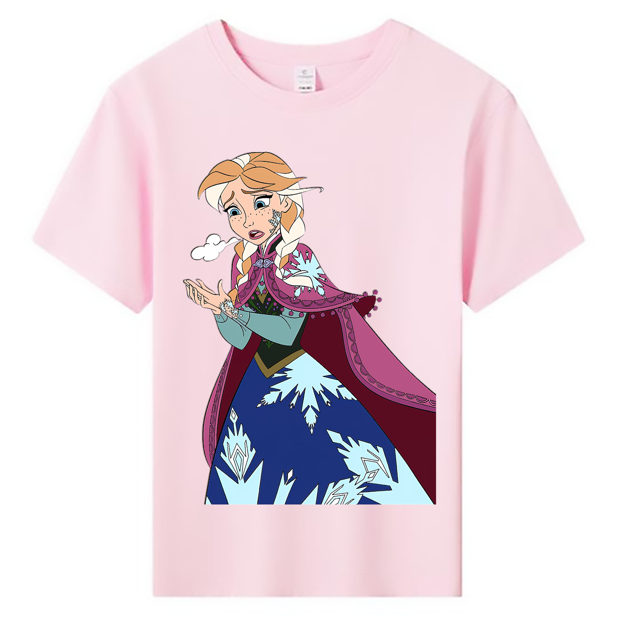 （画像用） アナと雪の女王 アンナ エルサ Frozen Anna Elsa 綿100％キッズTシャツ（フロントプリント）