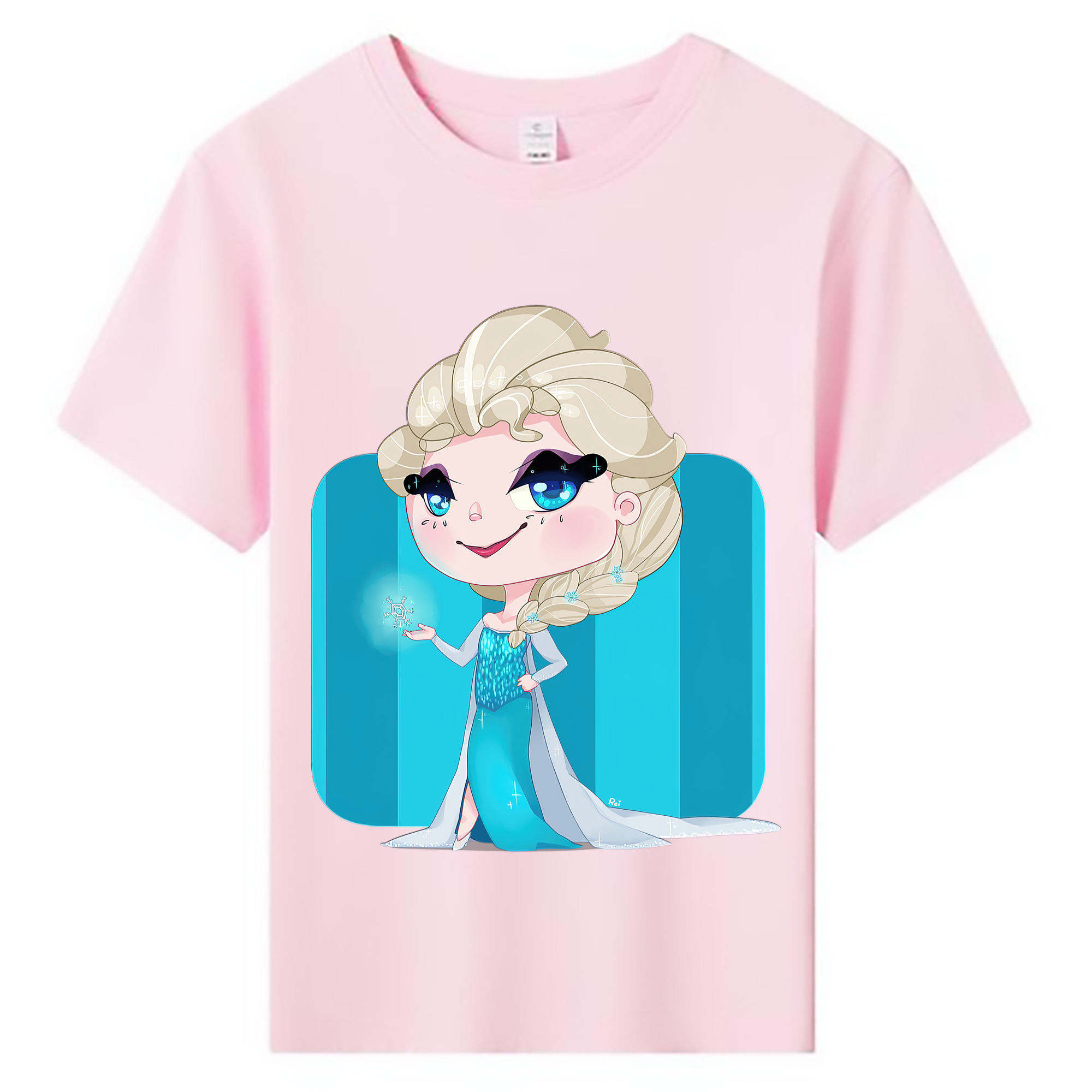 （画像用） アナと雪の女王 アンナ エルサ Frozen Anna Elsa 綿100％キッズTシャツ（フロントプリント）