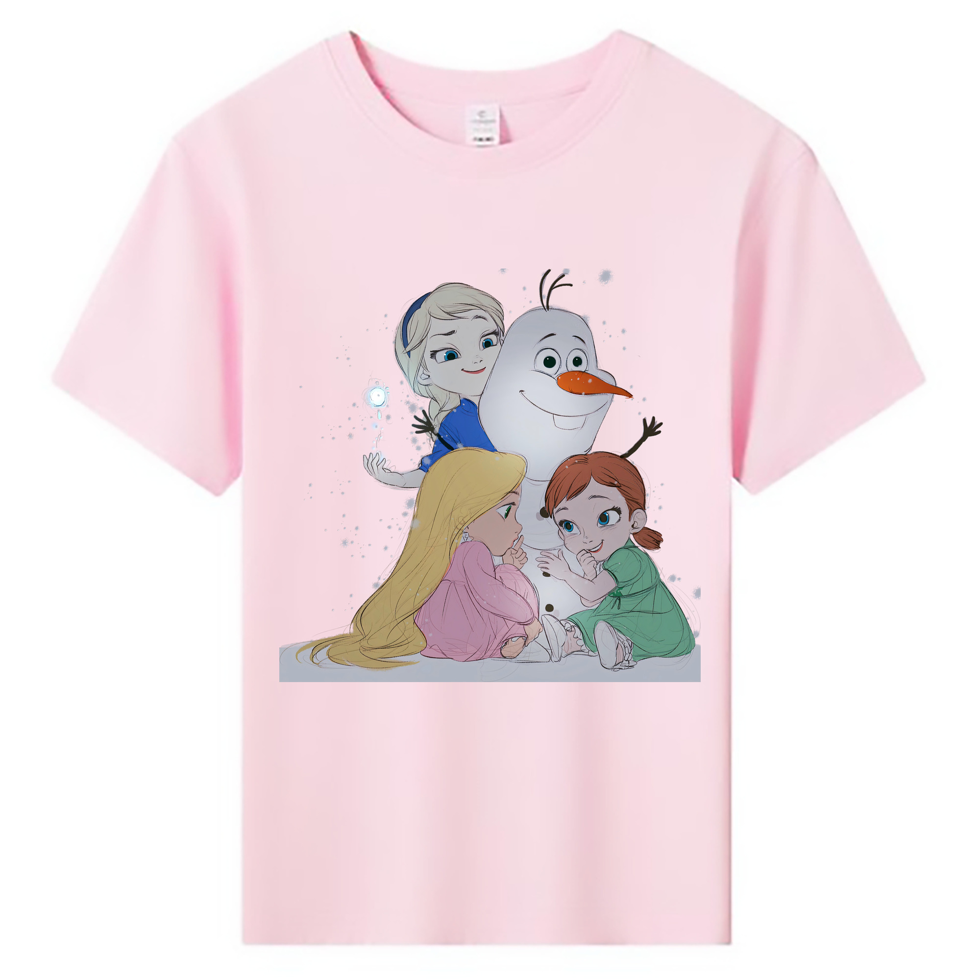 （画像用） アナと雪の女王 アンナ エルサ Frozen Anna Elsa 綿100％キッズTシャツ（フロントプリント）