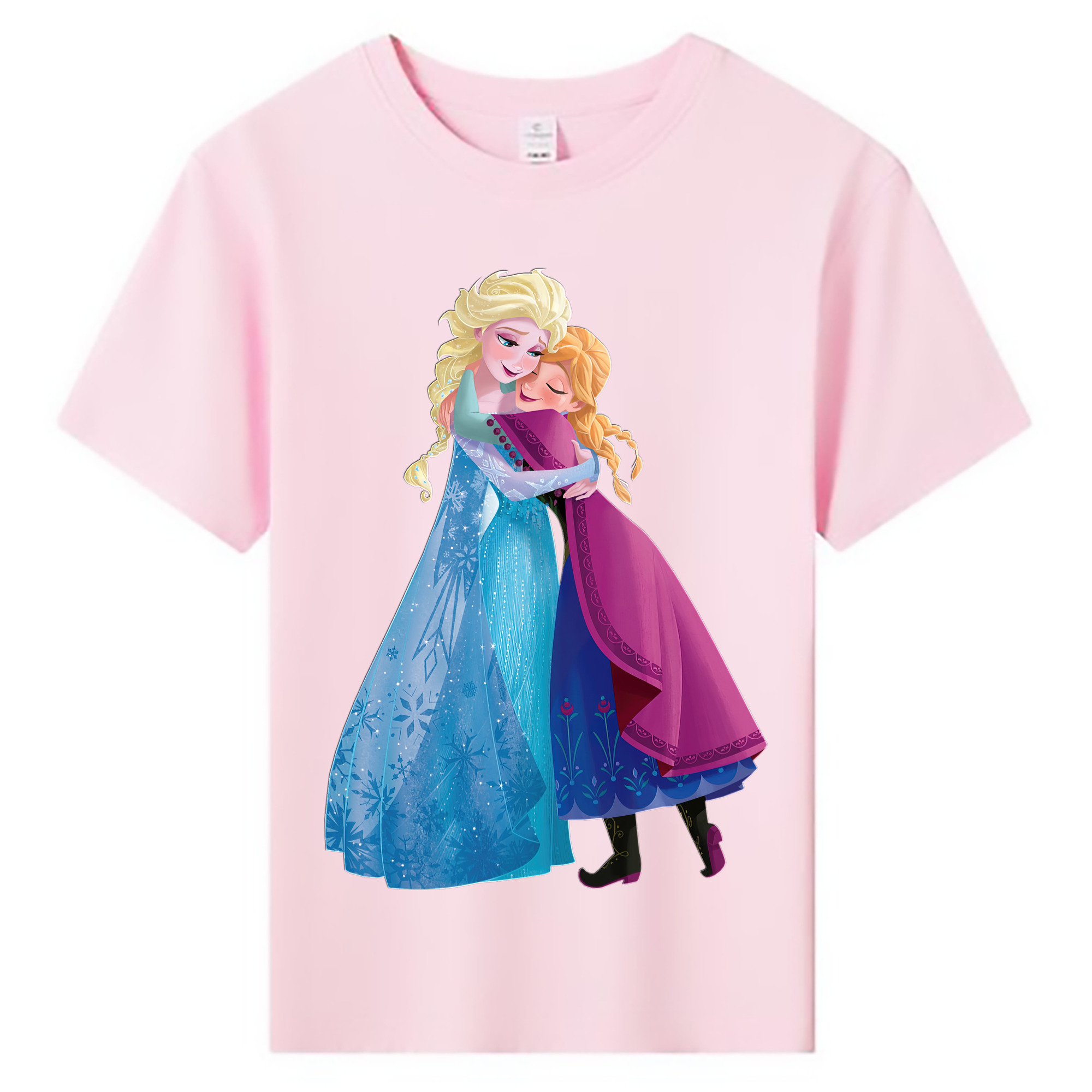 （画像用） アナと雪の女王 アンナ エルサ Frozen Anna Elsa 綿100％キッズTシャツ（フロントプリント）