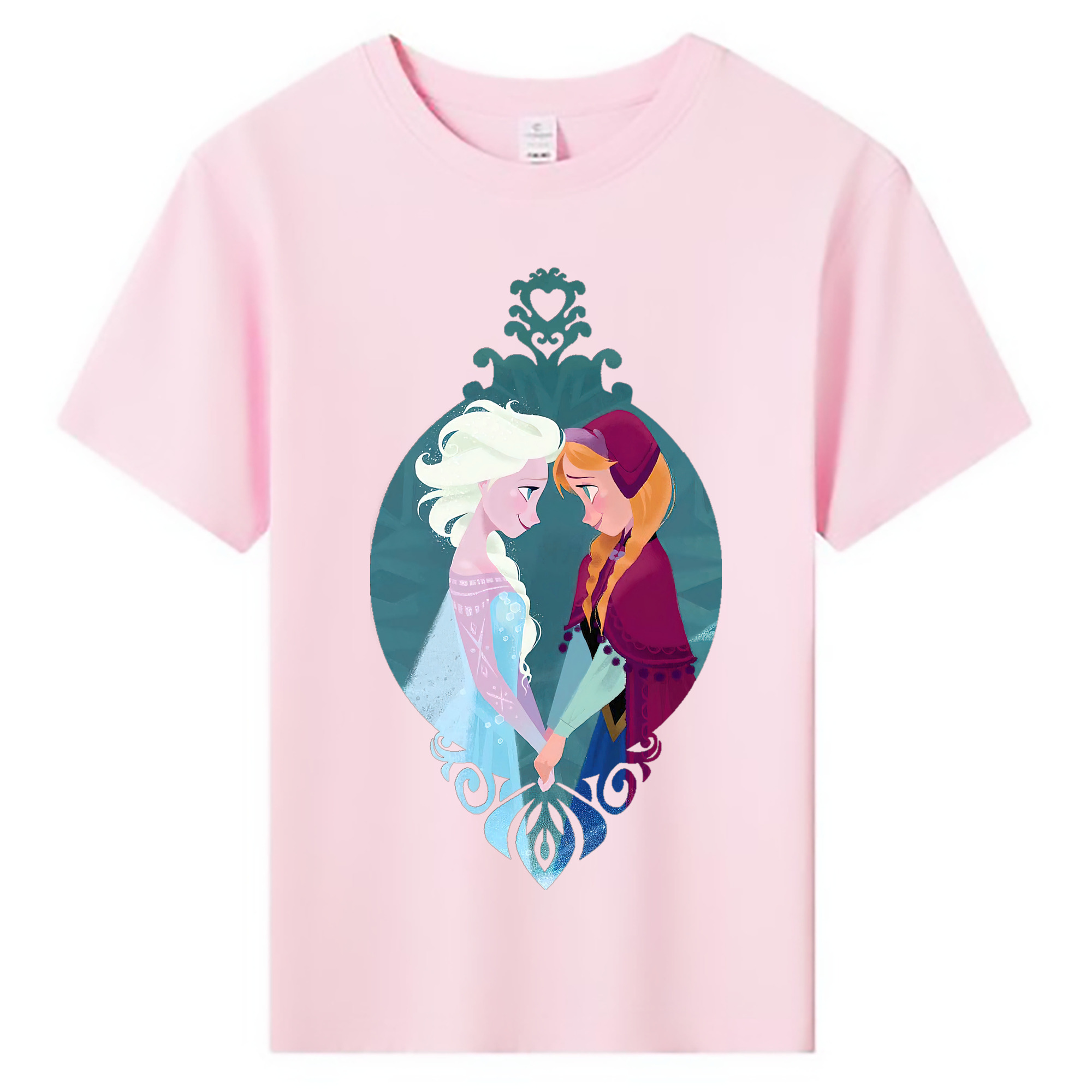 （画像用） アナと雪の女王 アンナ エルサ Frozen Anna Elsa 綿100％キッズTシャツ（フロントプリント）