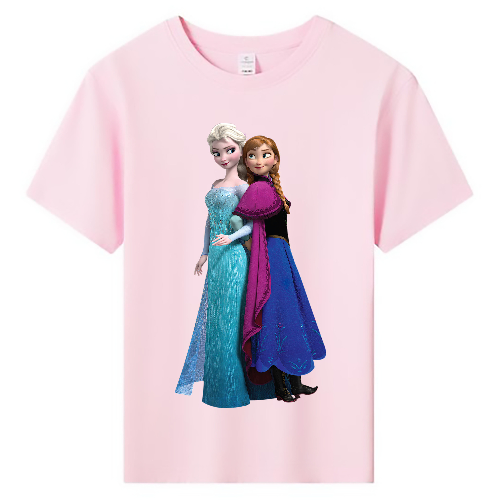 （画像用） アナと雪の女王 アンナ エルサ Frozen Anna Elsa 綿100％キッズTシャツ（フロントプリント）