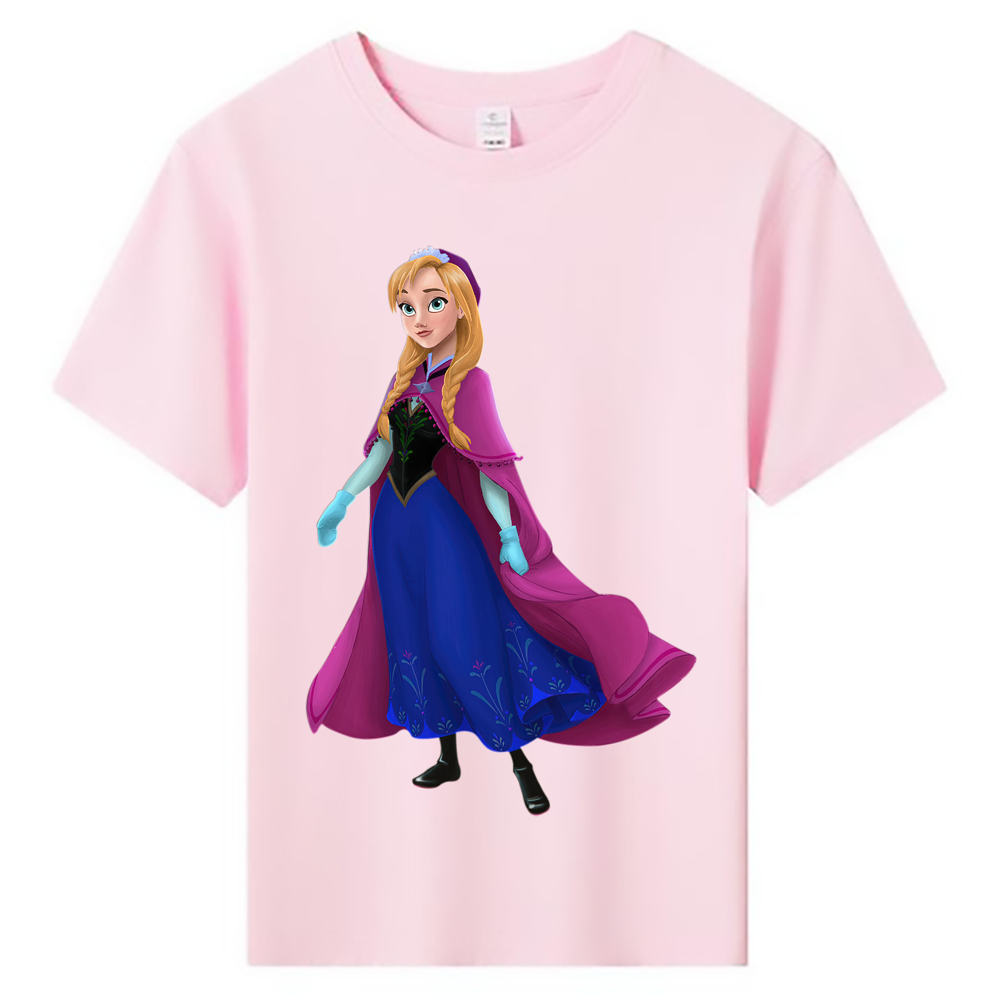 （画像用） アナと雪の女王 アンナ エルサ Frozen Anna Elsa 綿100％キッズTシャツ（フロントプリント）