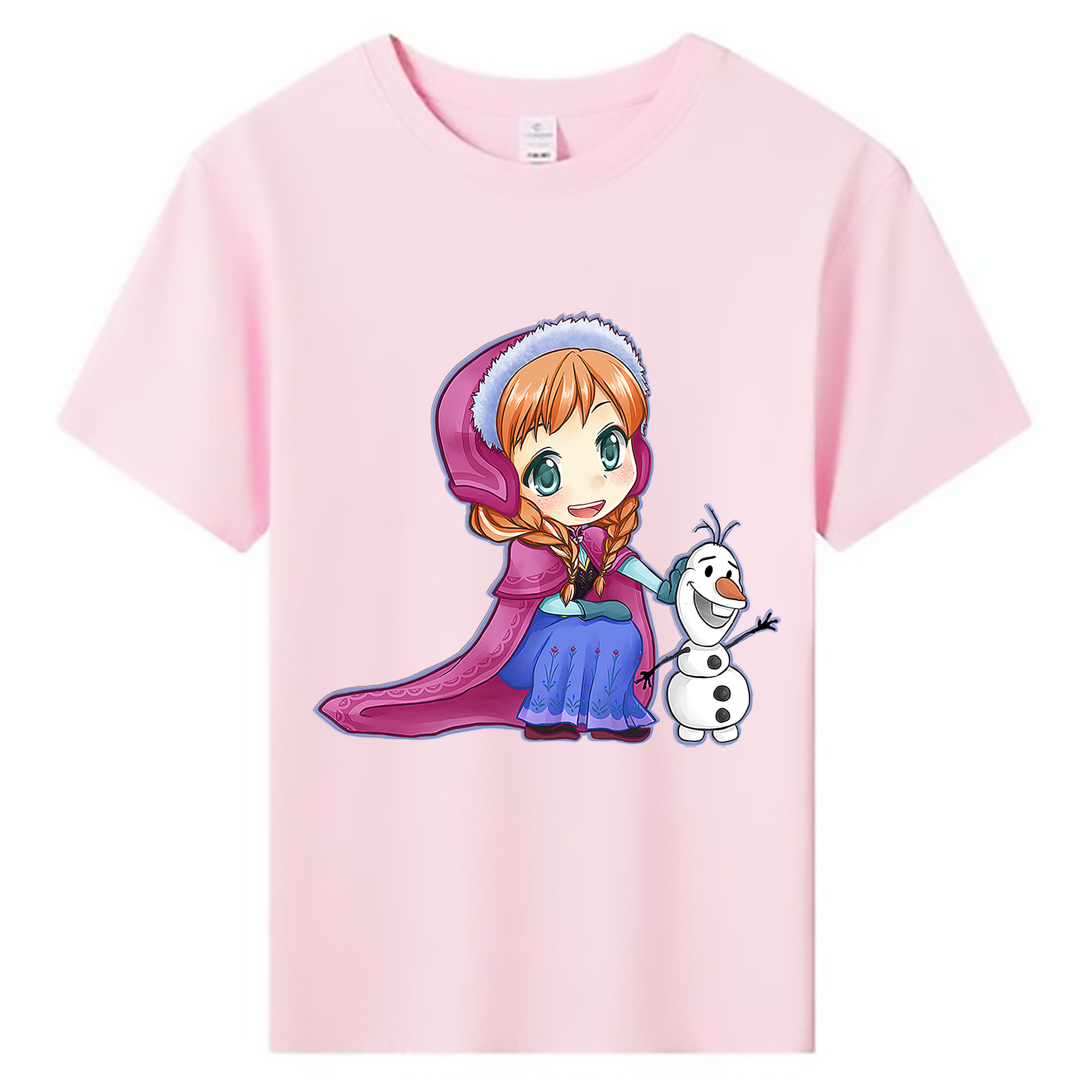（画像用） アナと雪の女王 アンナ エルサ Frozen Anna Elsa 綿100％キッズTシャツ（フロントプリント）