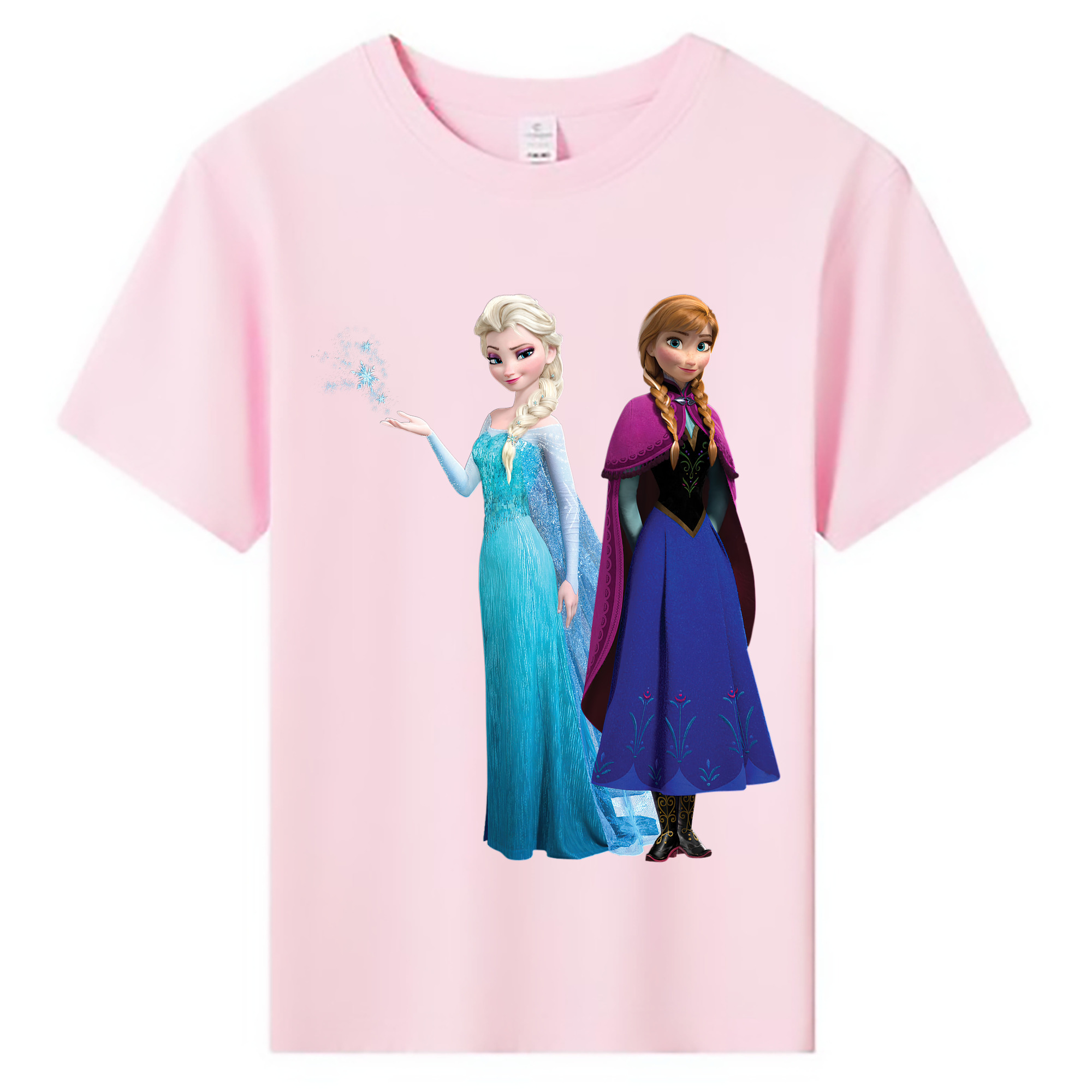 （画像用） アナと雪の女王 アンナ エルサ Frozen Anna Elsa 綿100％キッズTシャツ（フロントプリント）