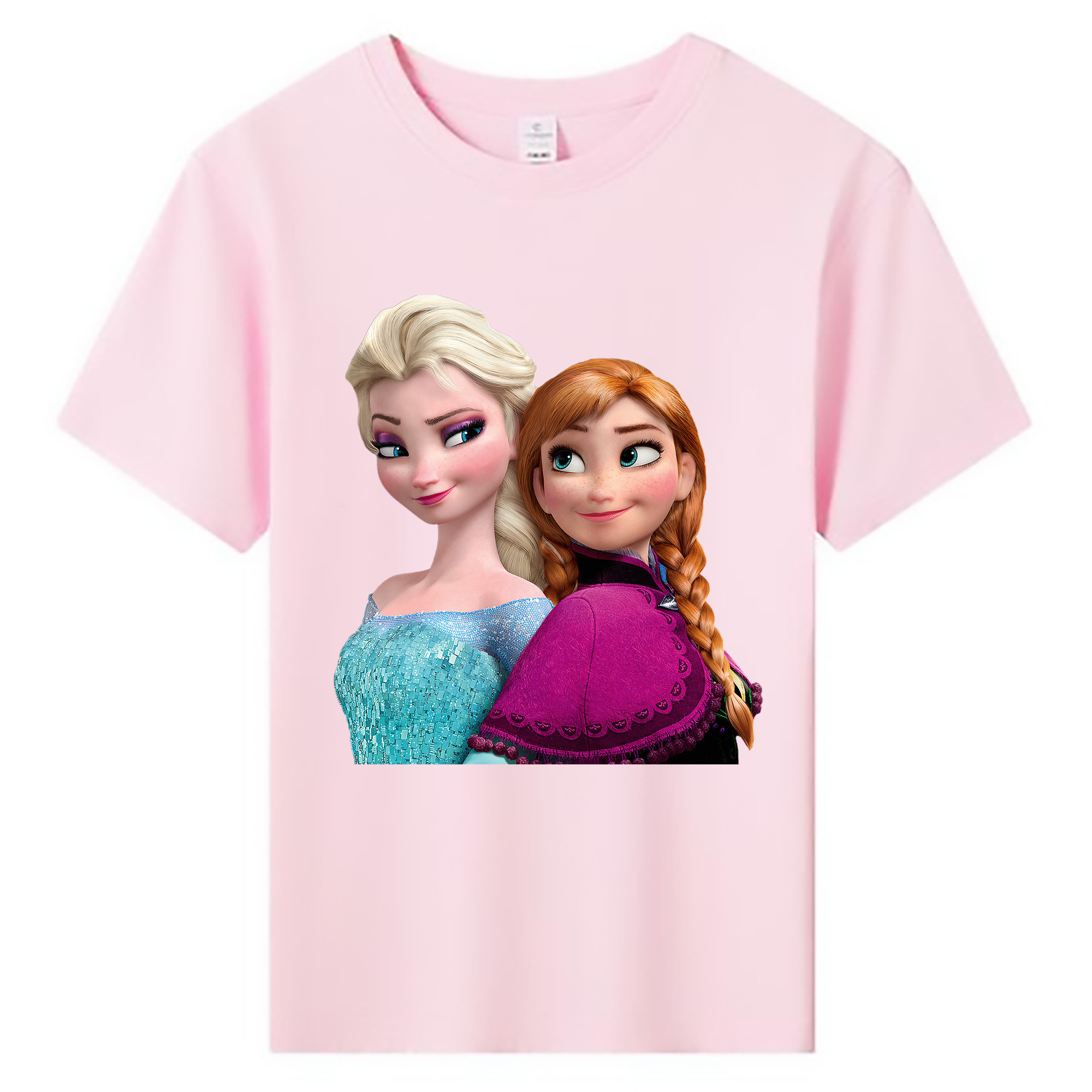 （画像用） アナと雪の女王 アンナ エルサ Frozen Anna Elsa 綿100％キッズTシャツ（フロントプリント）
