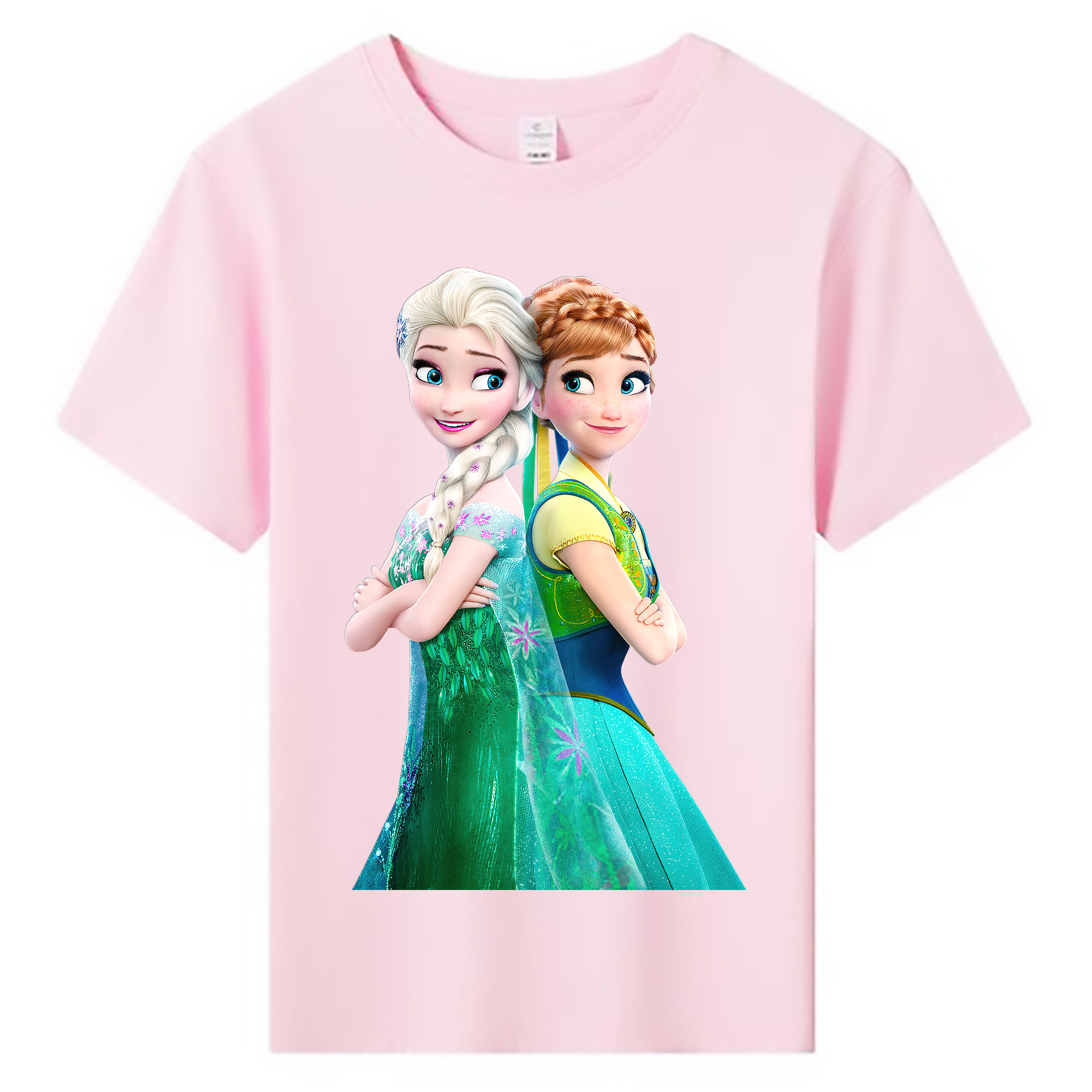 （画像用） アナと雪の女王 アンナ エルサ Frozen Anna Elsa 綿100％キッズTシャツ（フロントプリント）