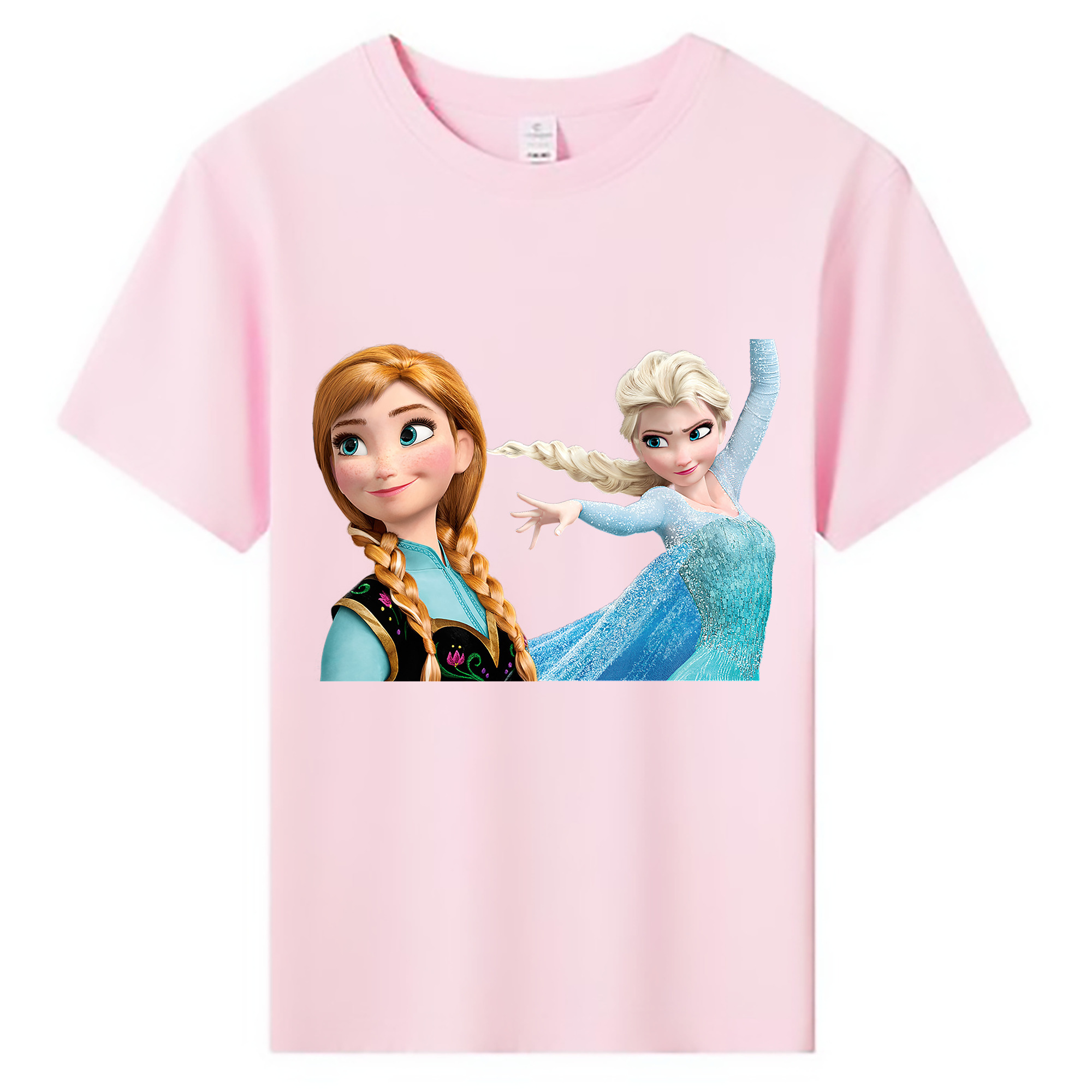 （画像用） アナと雪の女王 アンナ エルサ Frozen Anna Elsa 綿100％キッズTシャツ（フロントプリント）
