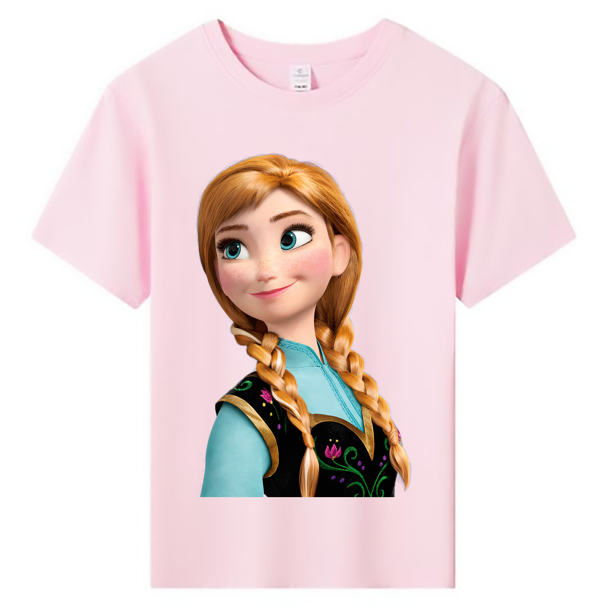 （画像用） アナと雪の女王 アンナ エルサ Frozen Anna Elsa 綿100％キッズTシャツ（フロントプリント）