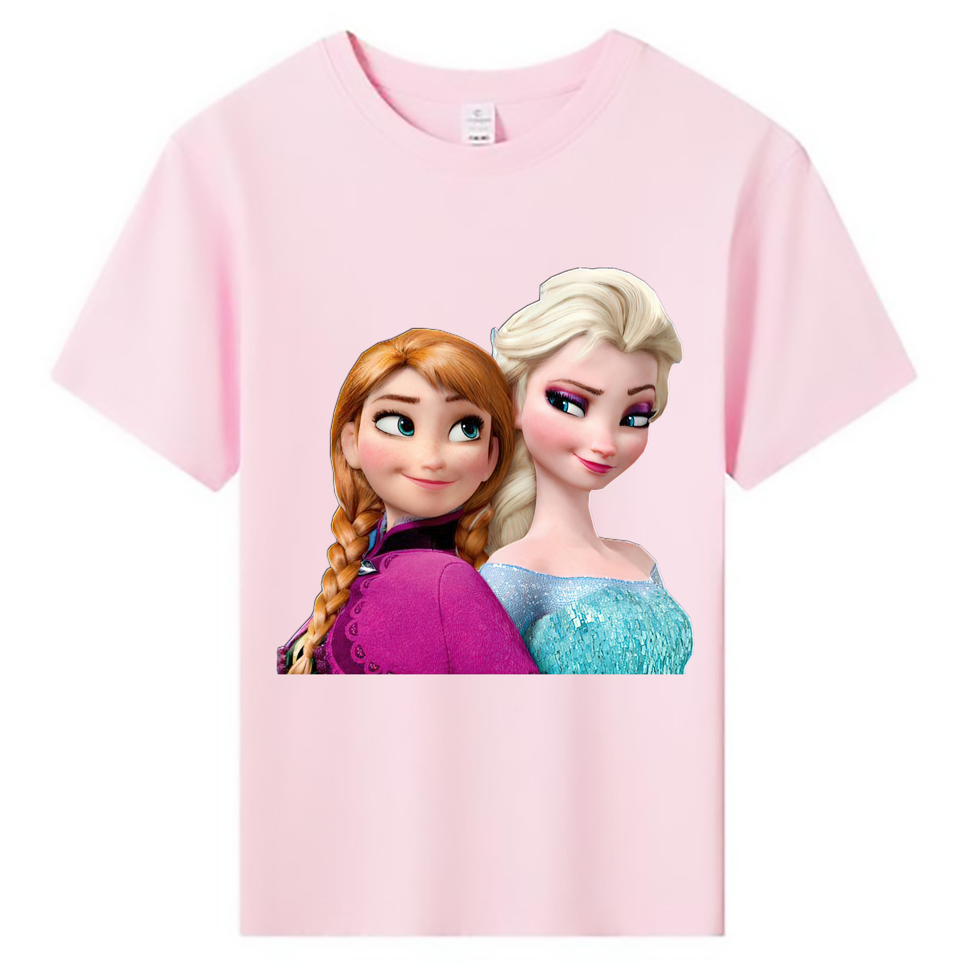 （画像用） アナと雪の女王 アンナ エルサ Frozen Anna Elsa 綿100％キッズTシャツ（フロントプリント）
