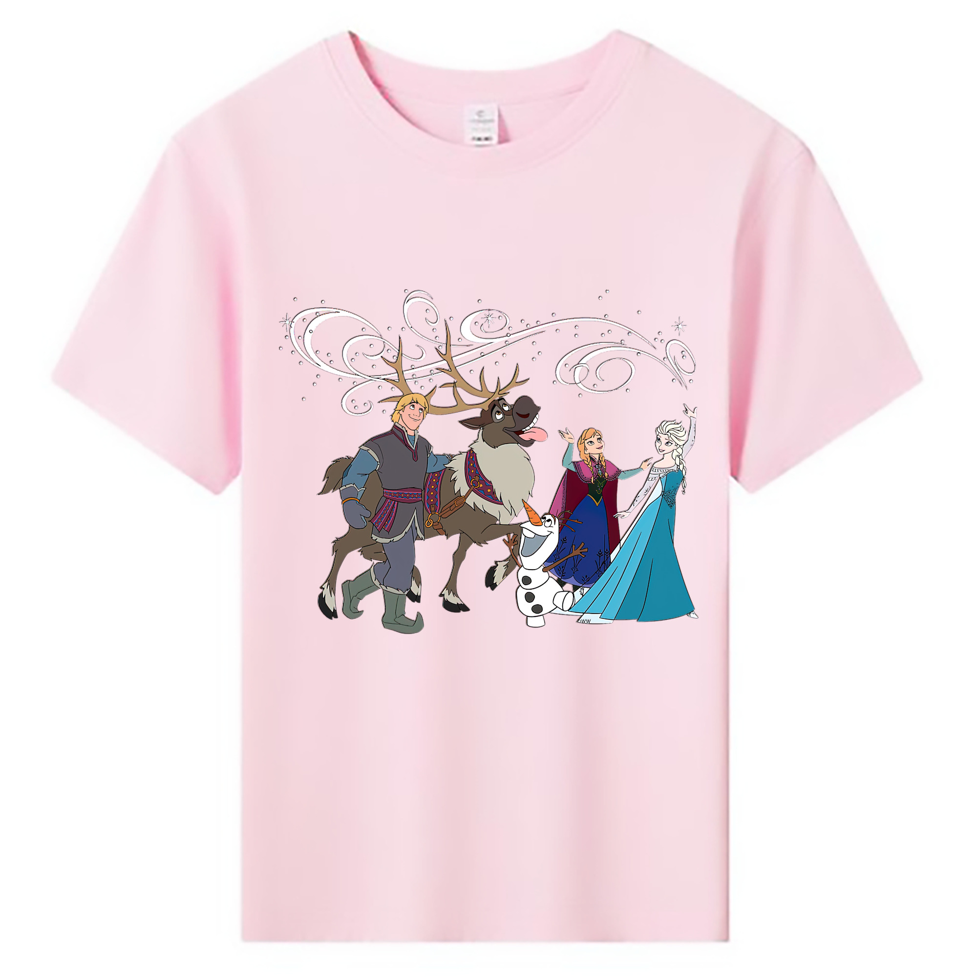 （画像用） アナと雪の女王 アンナ エルサ Frozen Anna Elsa 綿100％キッズTシャツ（フロントプリント）