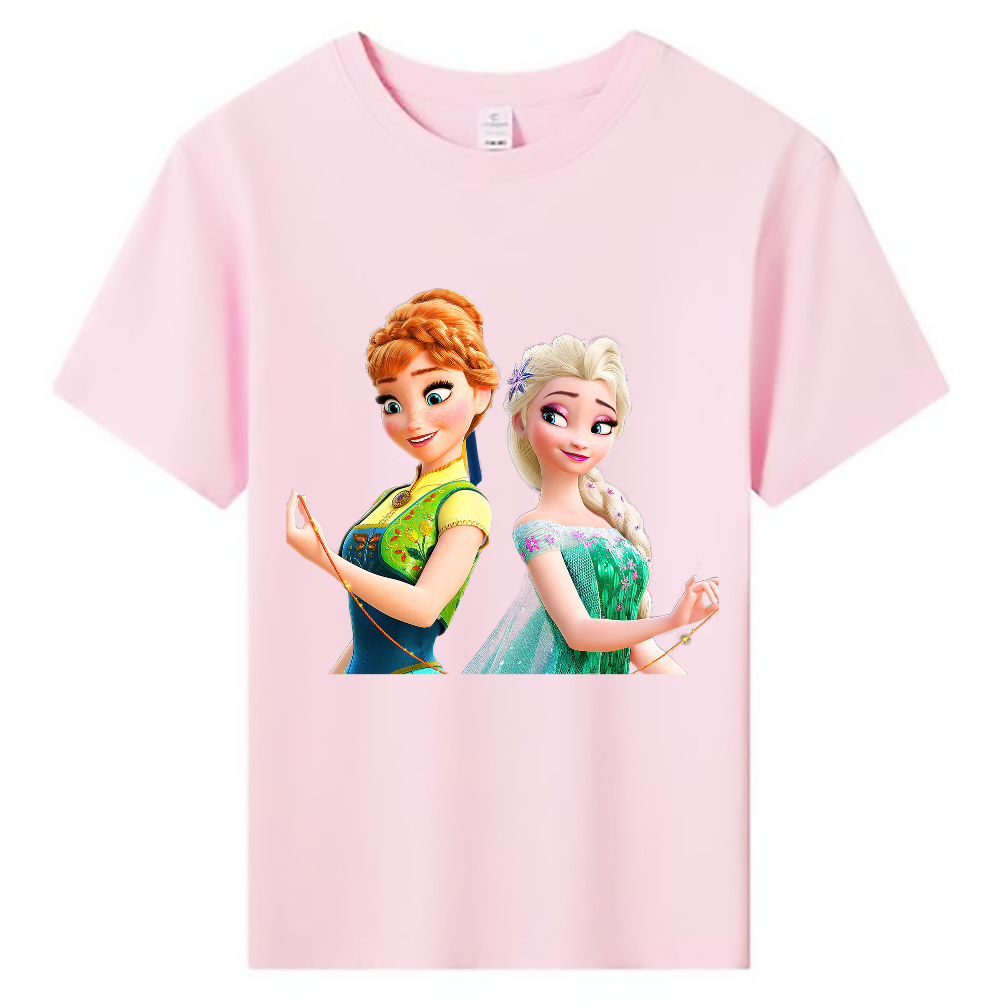 （画像用） アナと雪の女王 アンナ エルサ Frozen Anna Elsa 綿100％キッズTシャツ（フロントプリント）