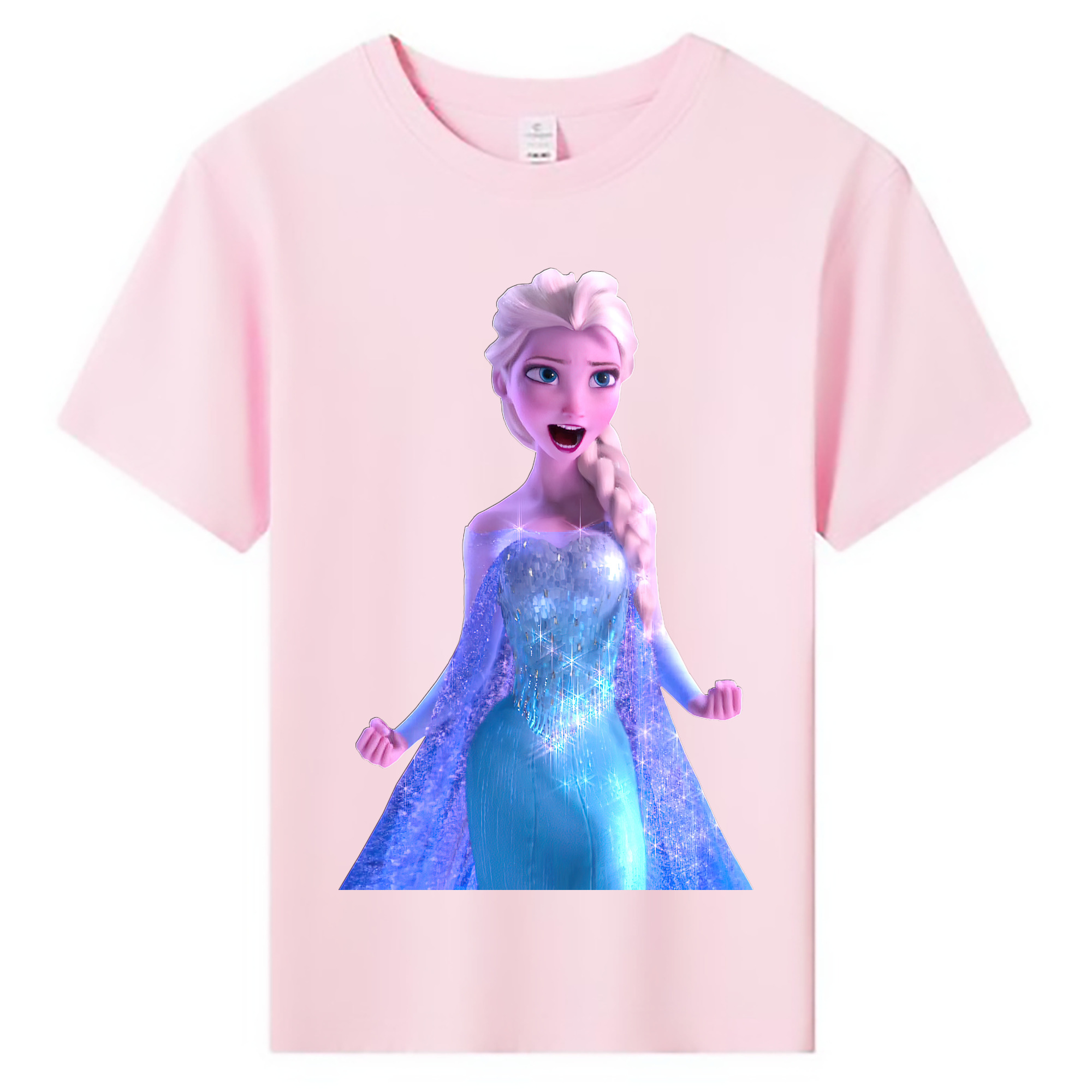 （画像用） アナと雪の女王 アンナ エルサ Frozen Anna Elsa 綿100％キッズTシャツ（フロントプリント）