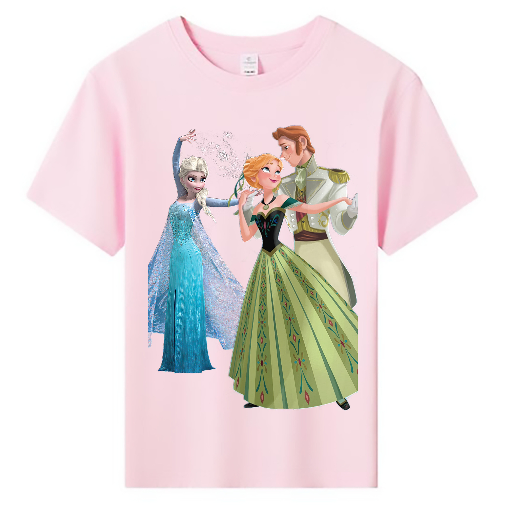 （画像用） アナと雪の女王 アンナ エルサ Frozen Anna Elsa 綿100％キッズTシャツ（フロントプリント）