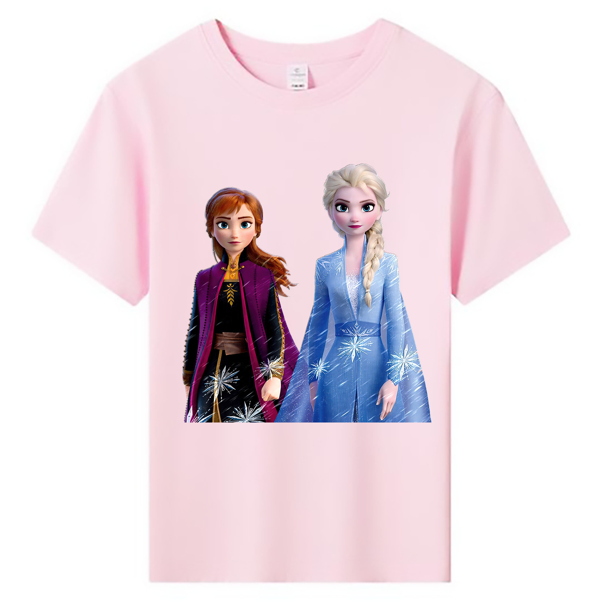 （画像用） アナと雪の女王 アンナ エルサ Frozen Anna Elsa 綿100％キッズTシャツ（フロントプリント）
