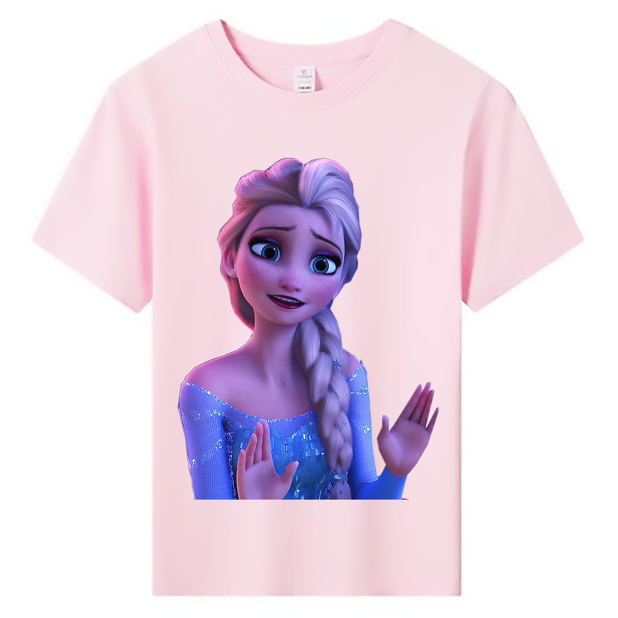 （画像用） アナと雪の女王 アンナ エルサ Frozen Anna Elsa 綿100％キッズTシャツ（フロントプリント）