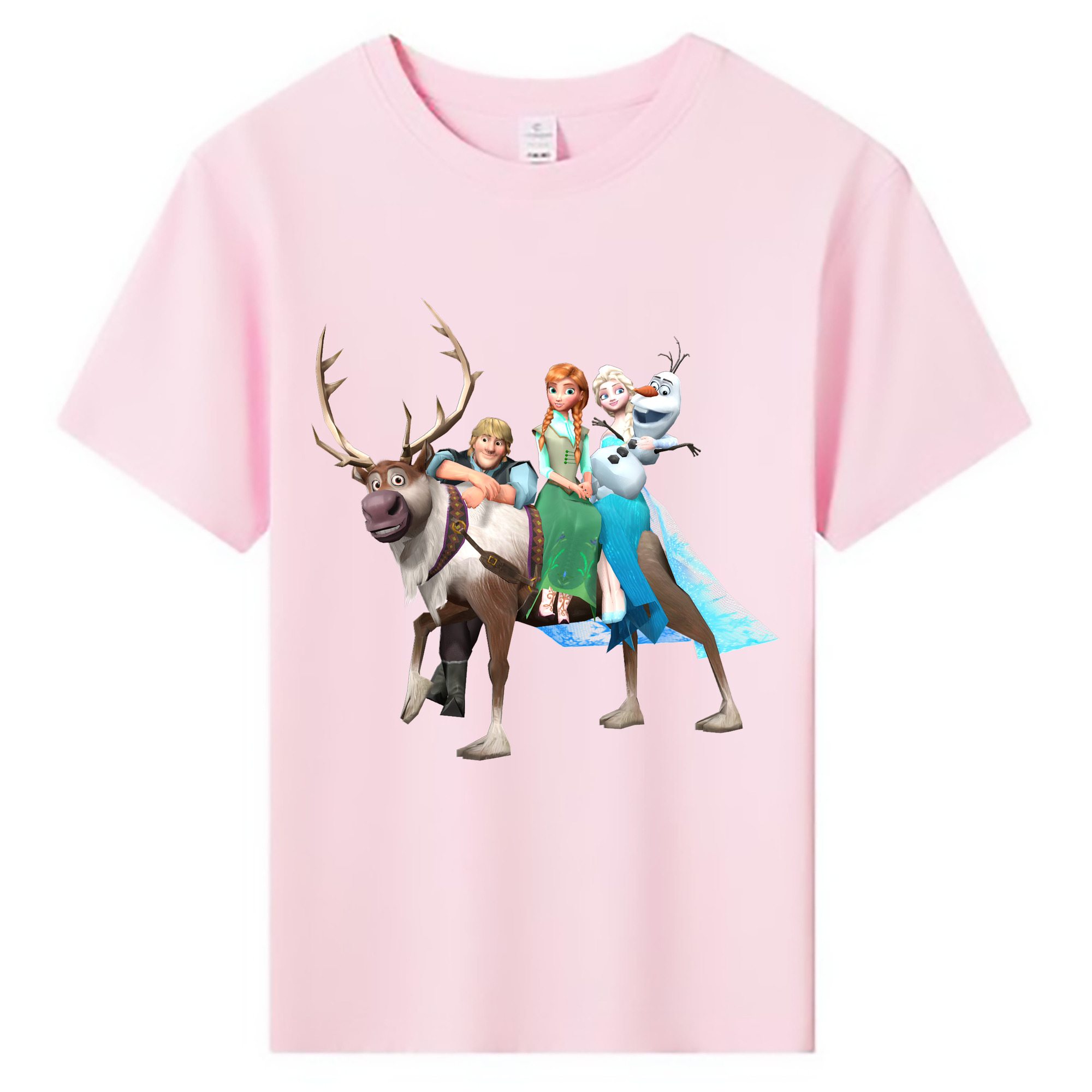 （画像用） アナと雪の女王 アンナ エルサ Frozen Anna Elsa 綿100％キッズTシャツ（フロントプリント）
