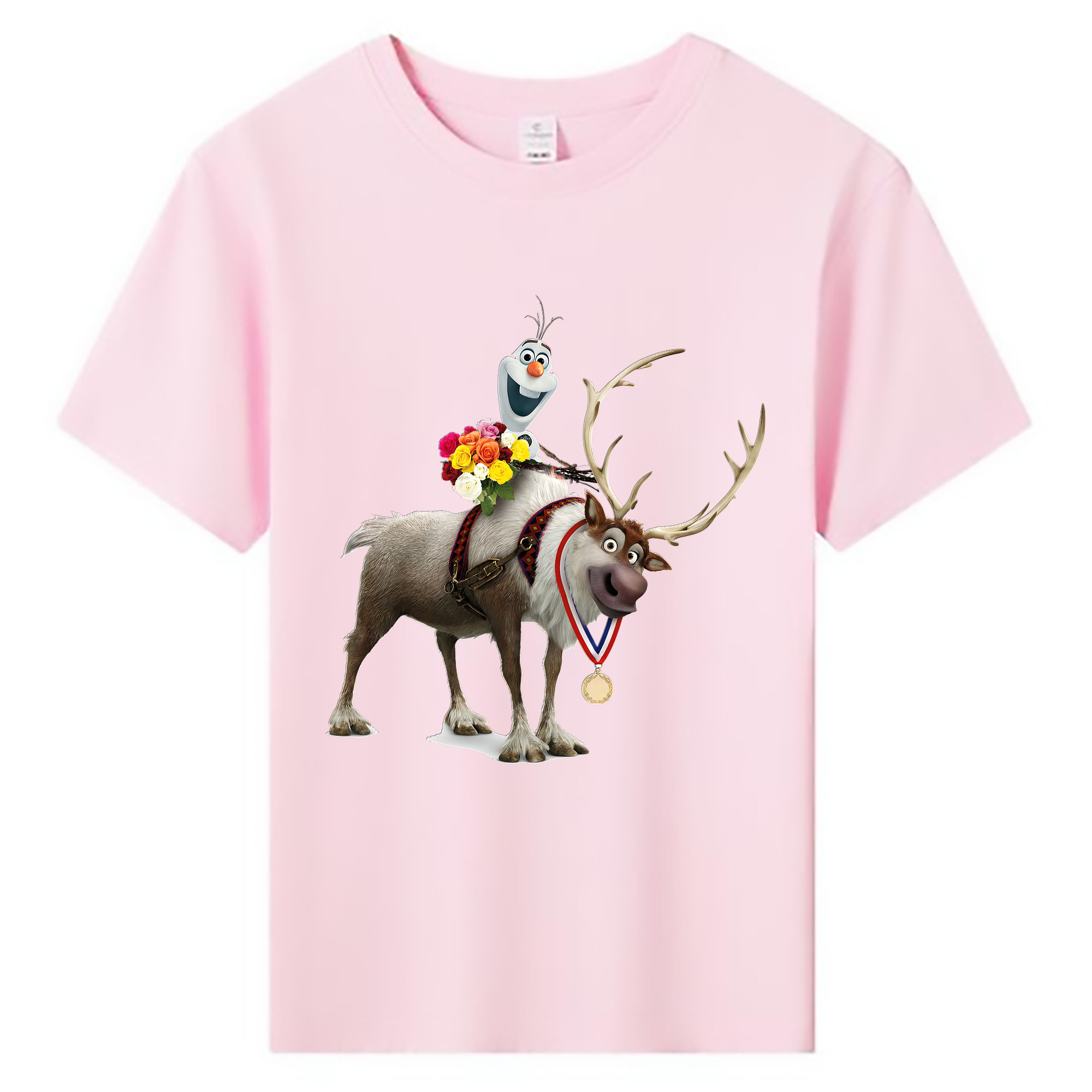 （画像用） アナと雪の女王 アンナ エルサ Frozen Anna Elsa 綿100％キッズTシャツ（フロントプリント）