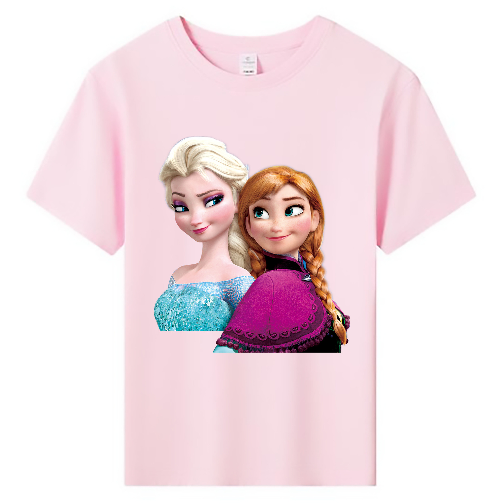 （画像用） アナと雪の女王 アンナ エルサ Frozen Anna Elsa 綿100％キッズTシャツ（フロントプリント）