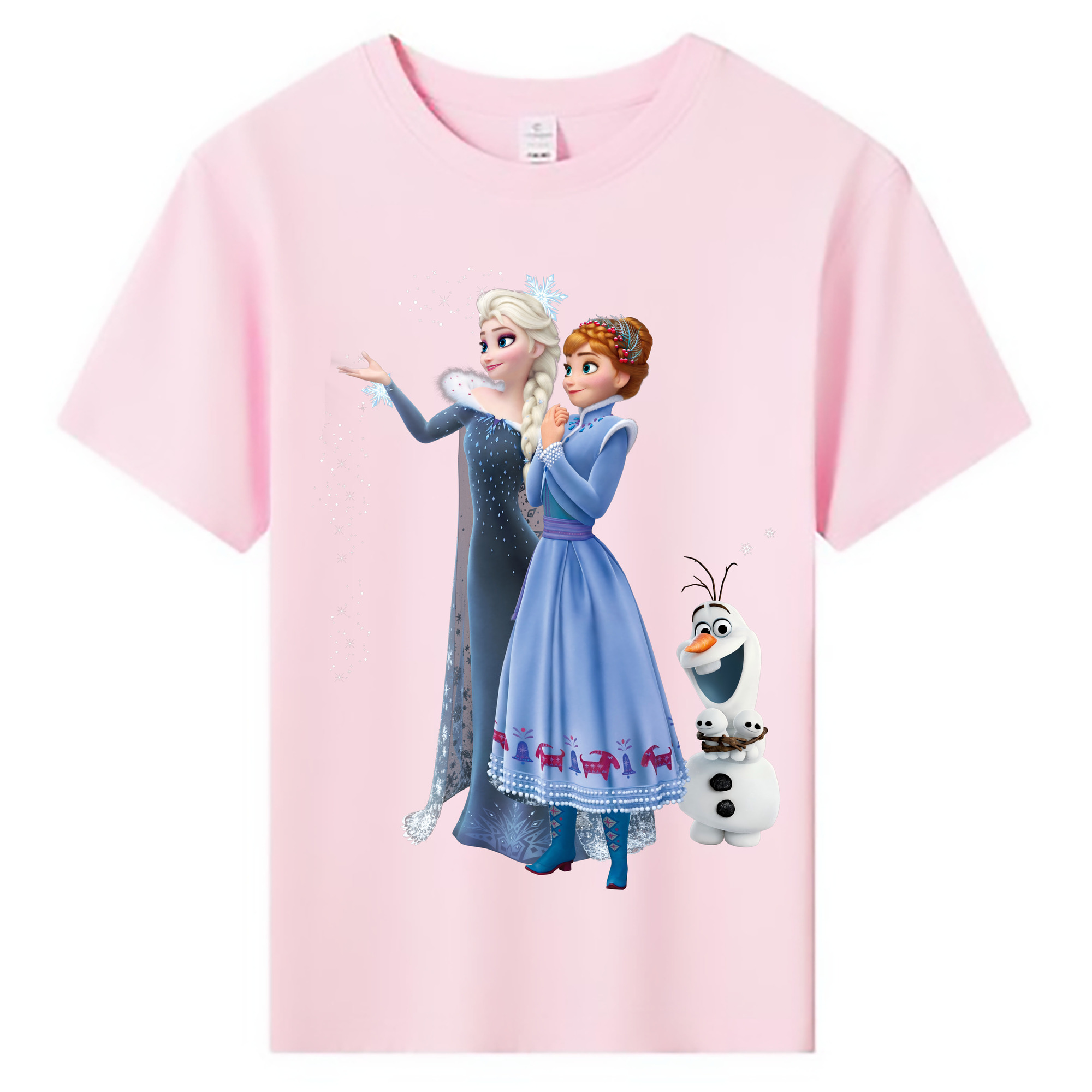 （画像用） アナと雪の女王 アンナ エルサ Frozen Anna Elsa 綿100％キッズTシャツ（フロントプリント）