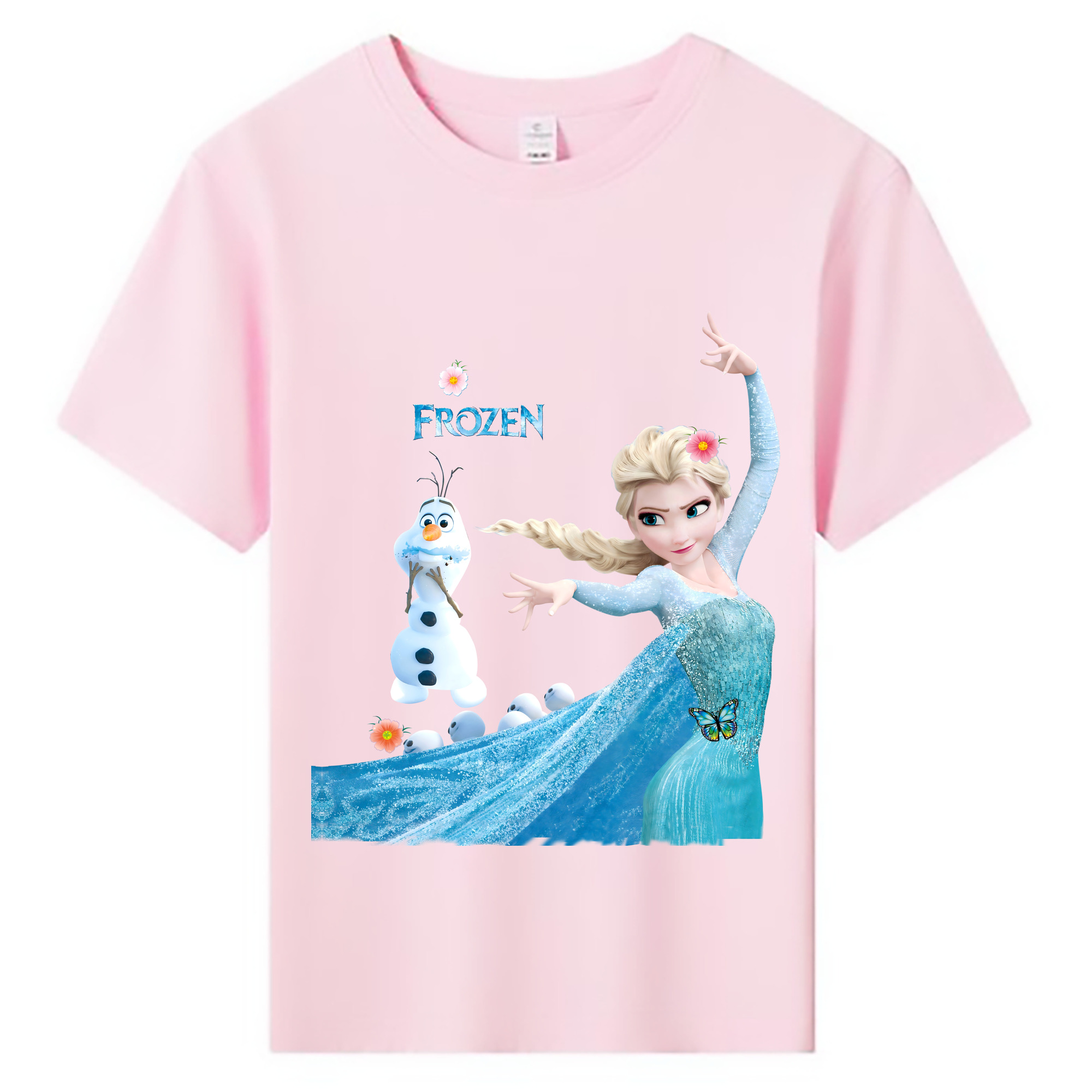 （画像用） アナと雪の女王 アンナ エルサ Frozen Anna Elsa 綿100％キッズTシャツ（フロントプリント）