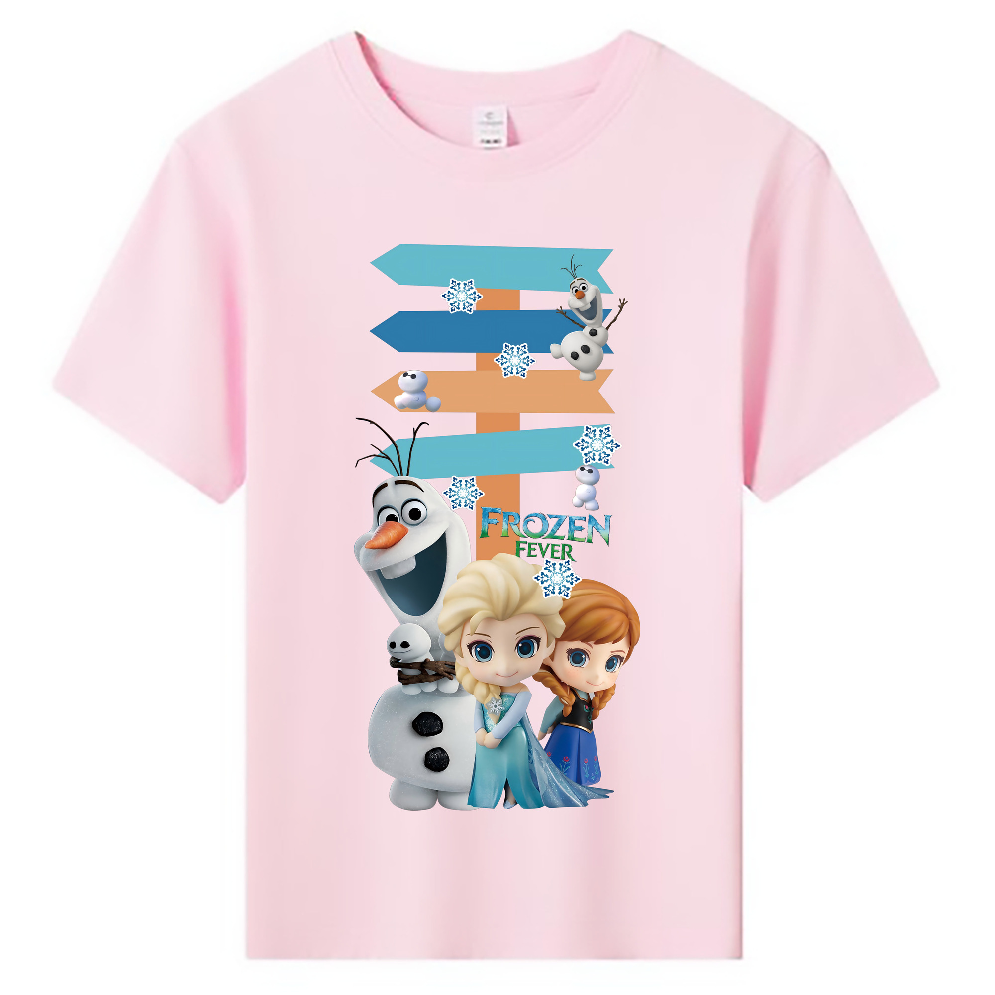 （画像用） アナと雪の女王 アンナ エルサ Frozen Anna Elsa 綿100％キッズTシャツ（フロントプリント）