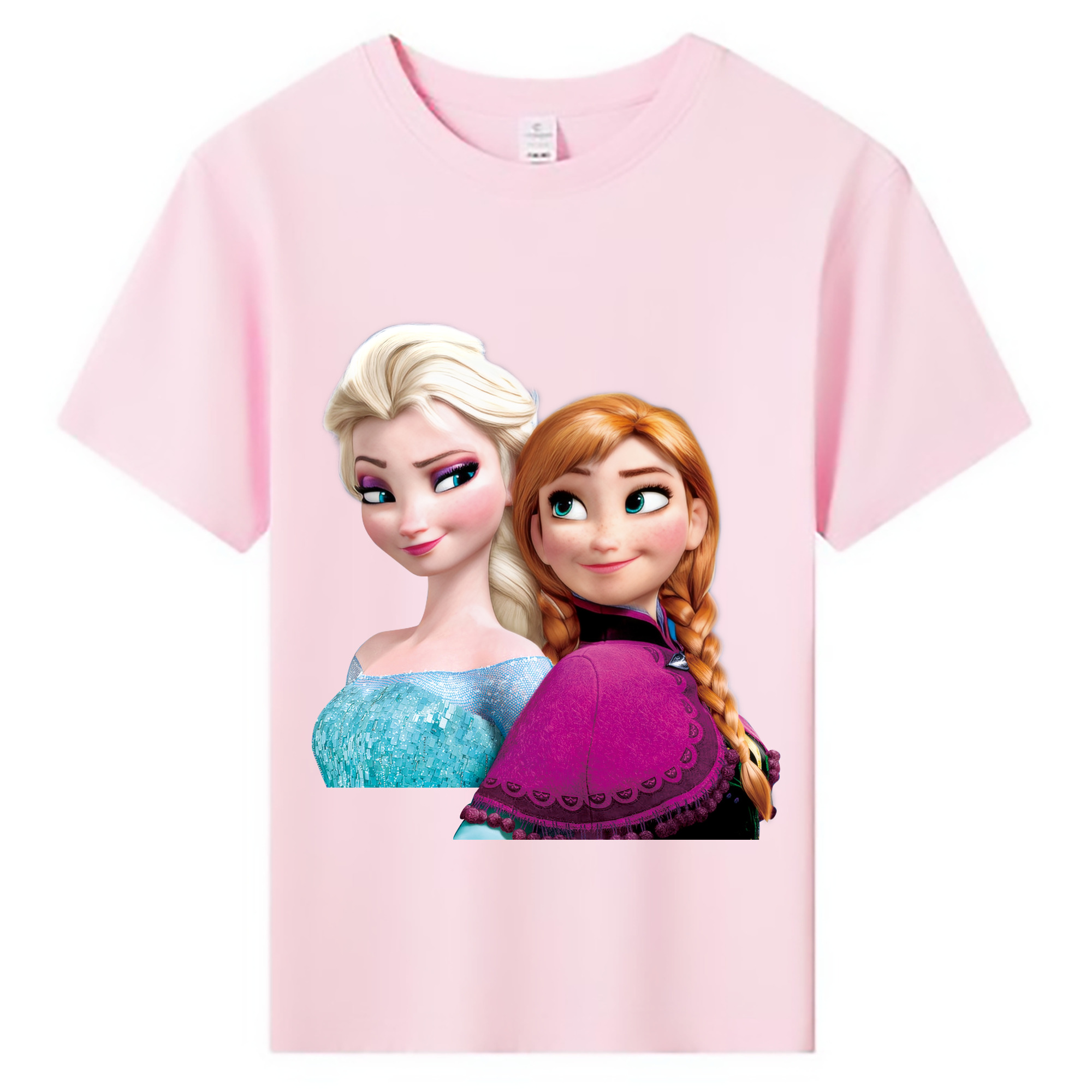 （画像用） アナと雪の女王 アンナ エルサ Frozen Anna Elsa 綿100％キッズTシャツ（フロントプリント）