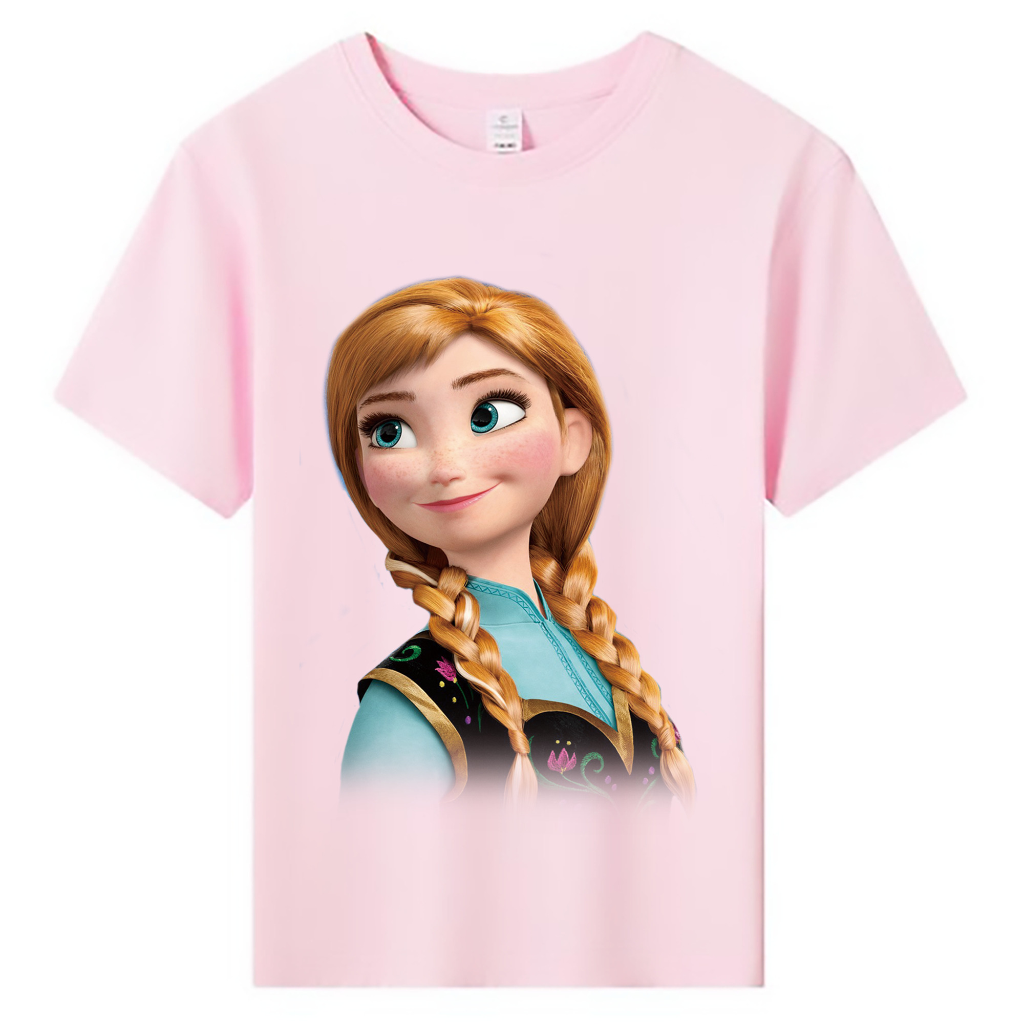 （画像用） アナと雪の女王 アンナ エルサ Frozen Anna Elsa 綿100％キッズTシャツ（フロントプリント）