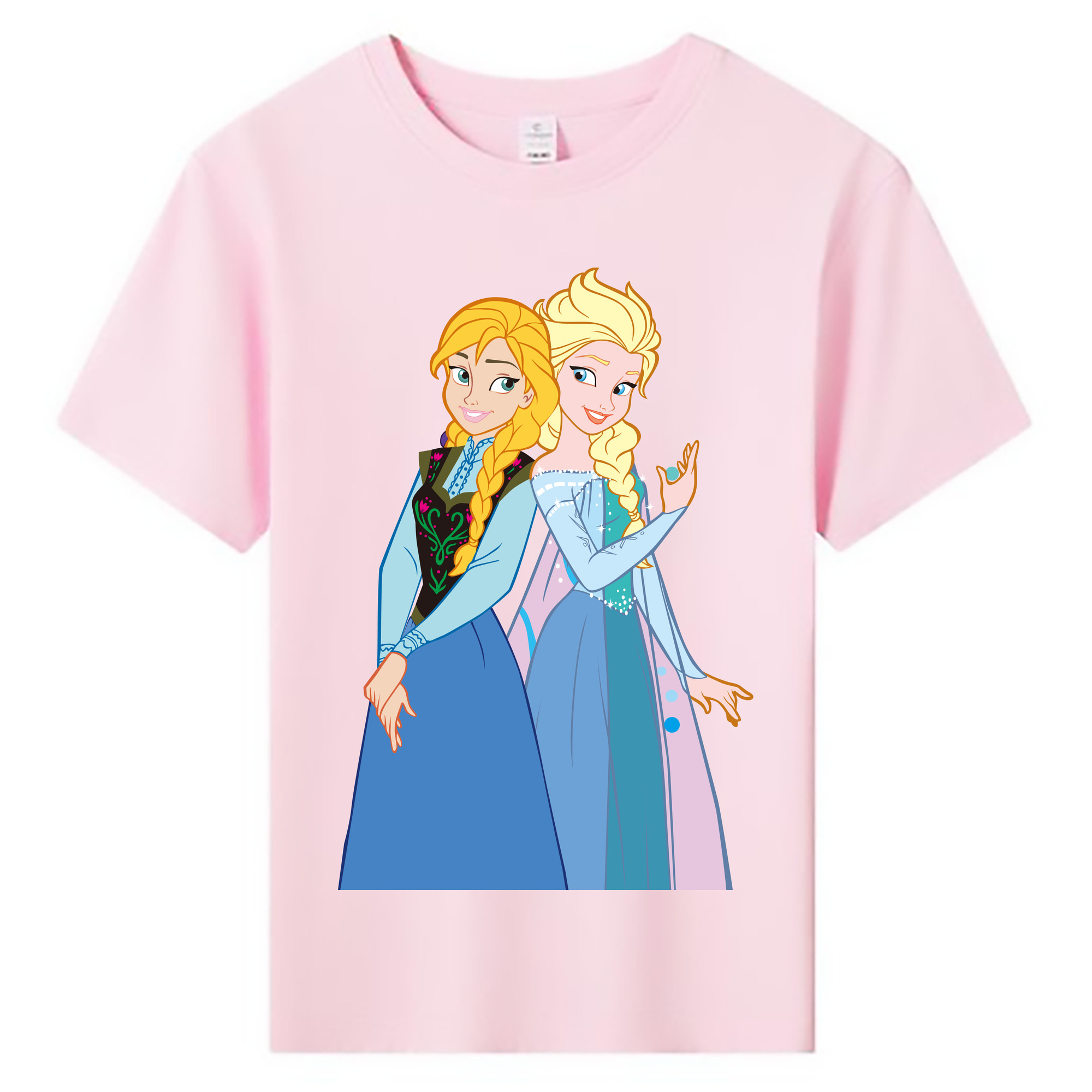 （画像用） アナと雪の女王 アンナ エルサ Frozen Anna Elsa 綿100％キッズTシャツ（フロントプリント）