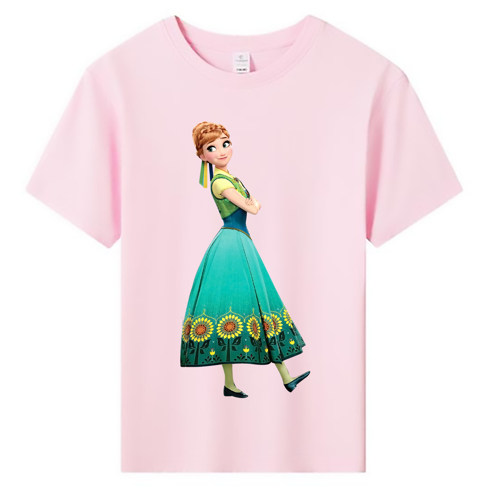 （画像用） アナと雪の女王 アンナ エルサ Frozen Anna Elsa 綿100％キッズTシャツ（フロントプリント）