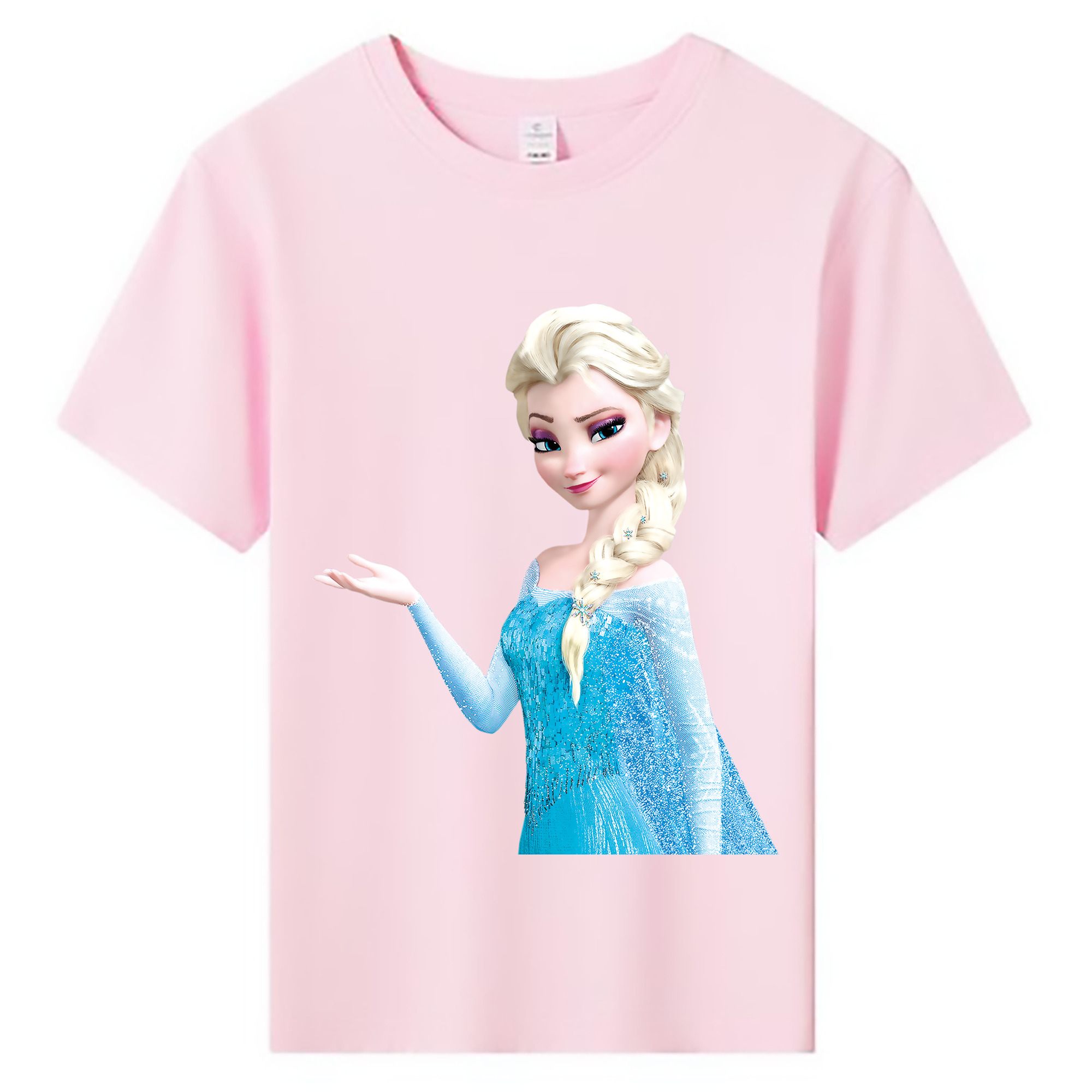 （画像用） アナと雪の女王 アンナ エルサ Frozen Anna Elsa 綿100％キッズTシャツ（フロントプリント）
