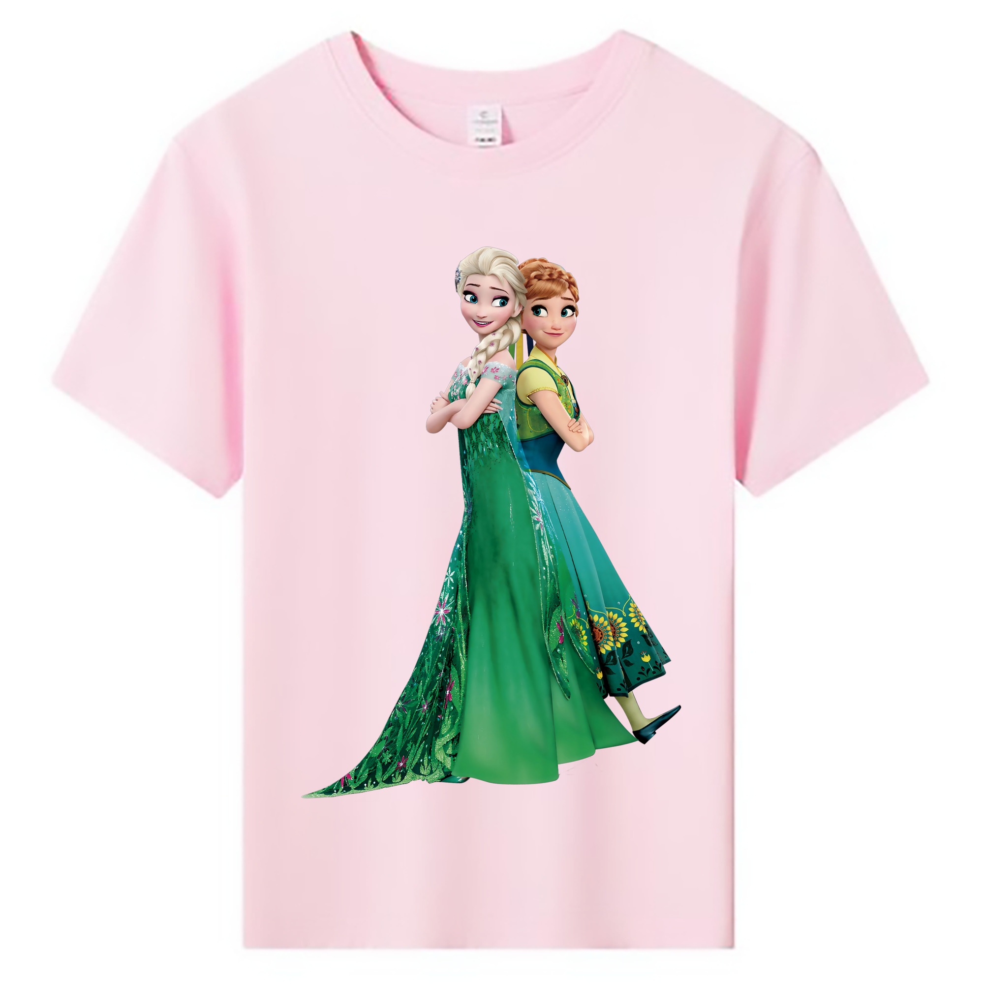 （画像用） アナと雪の女王 アンナ エルサ Frozen Anna Elsa 綿100％キッズTシャツ（フロントプリント）