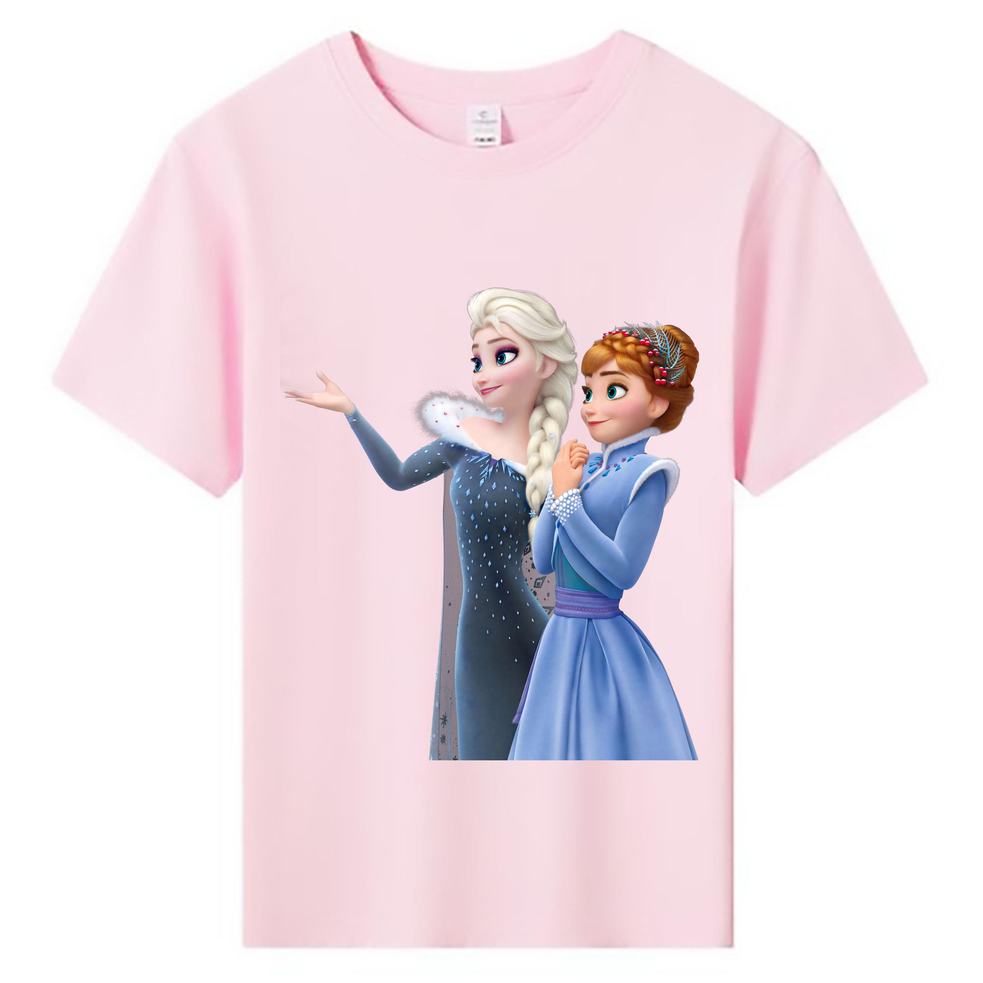 （画像用） アナと雪の女王 アンナ エルサ Frozen Anna Elsa 綿100％キッズTシャツ（フロントプリント）