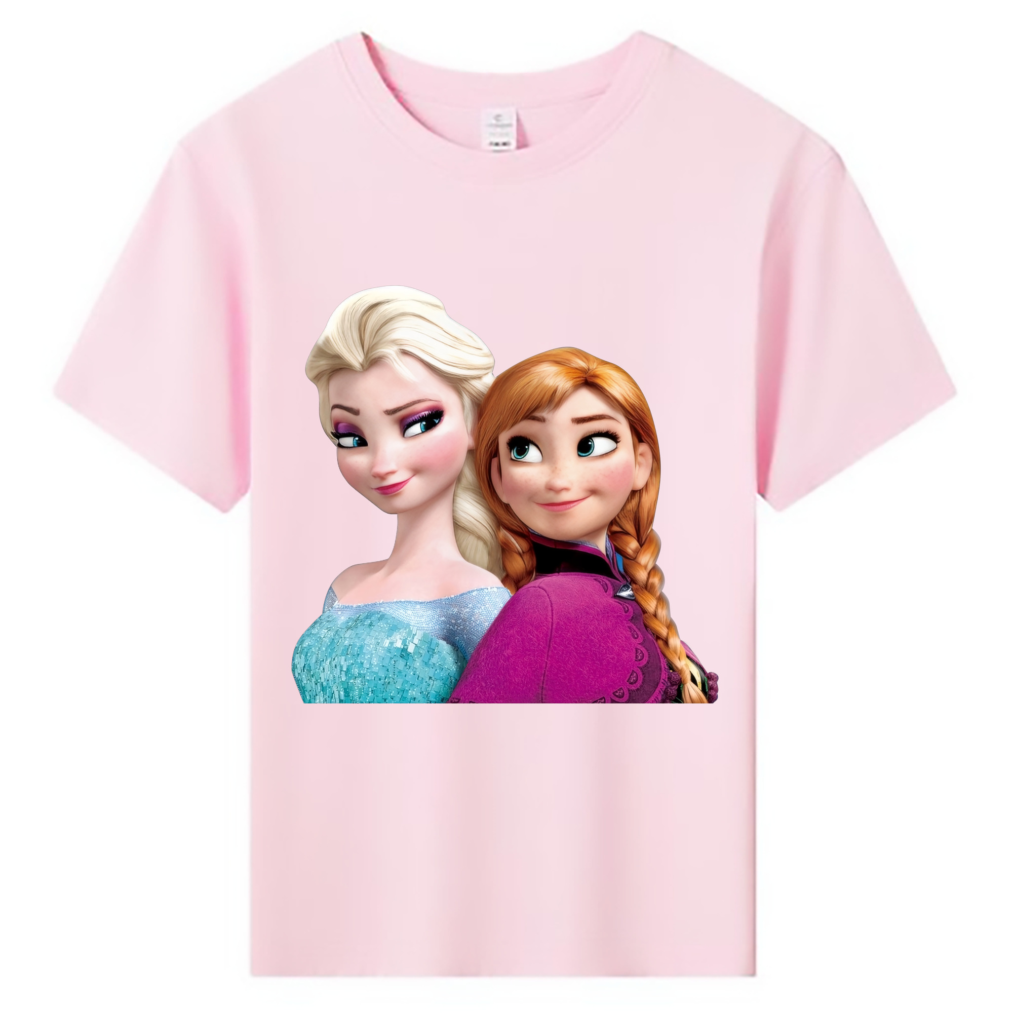 （画像用） アナと雪の女王 アンナ エルサ Frozen Anna Elsa 綿100％キッズTシャツ（フロントプリント）
