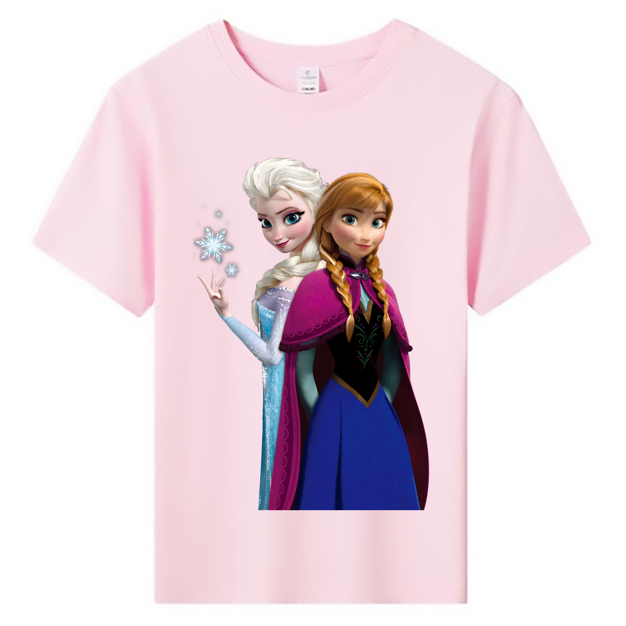 （画像用） アナと雪の女王 アンナ エルサ Frozen Anna Elsa 綿100％キッズTシャツ（フロントプリント）
