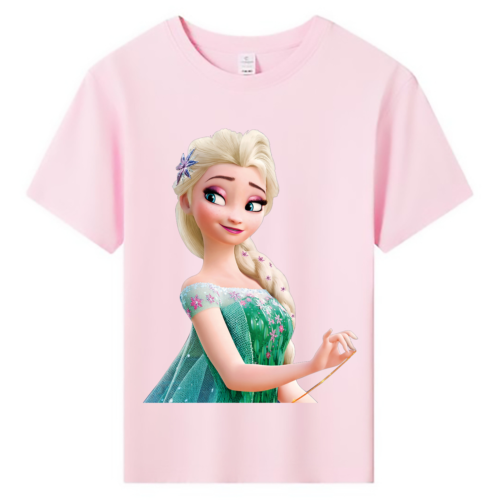 （画像用） アナと雪の女王 アンナ エルサ Frozen Anna Elsa 綿100％キッズTシャツ（フロントプリント）