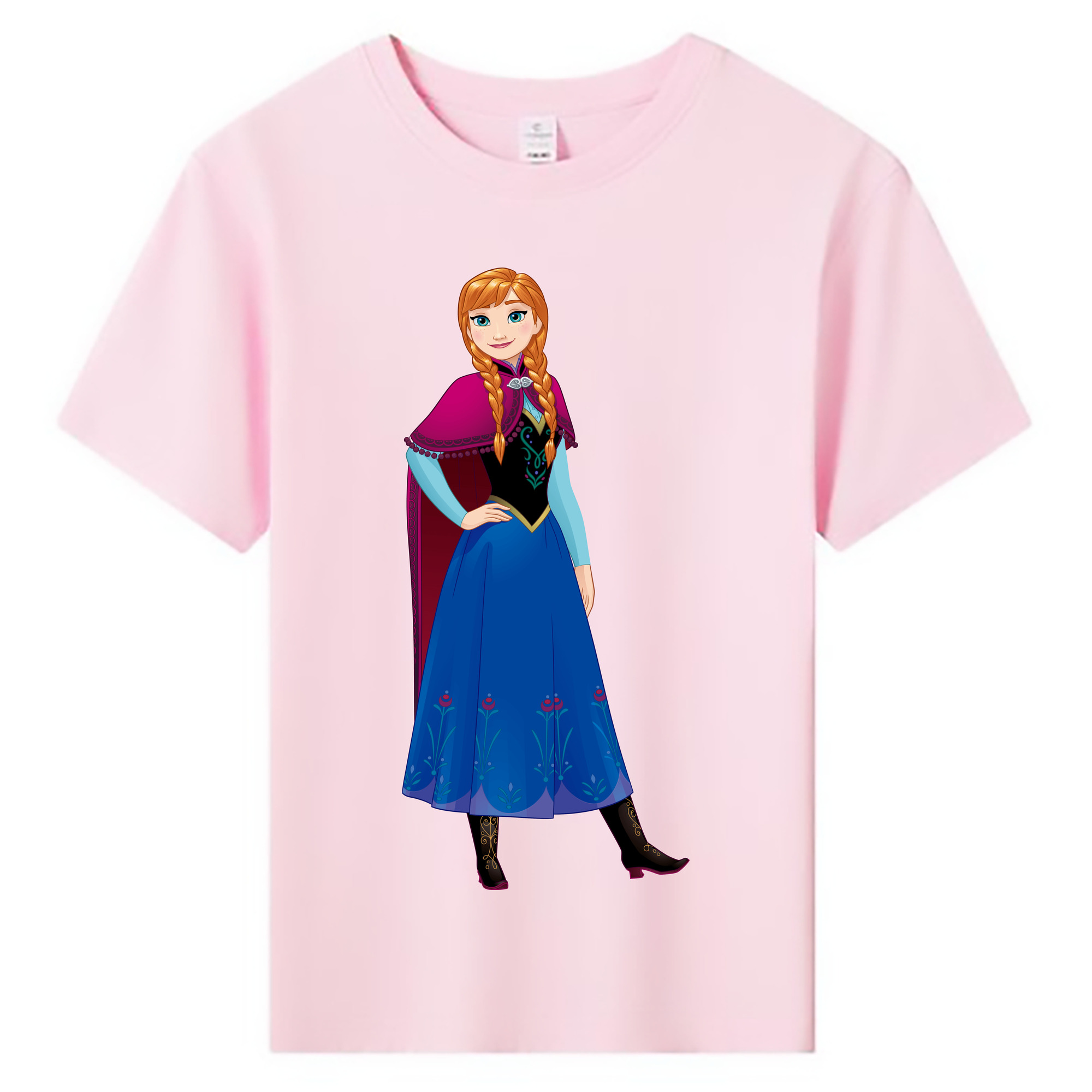 （画像用） アナと雪の女王 アンナ エルサ Frozen Anna Elsa 綿100％キッズTシャツ（フロントプリント）