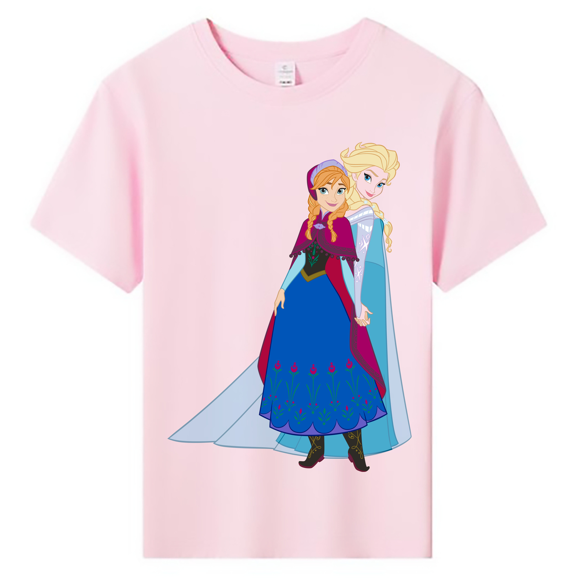 （画像用） アナと雪の女王 アンナ エルサ Frozen Anna Elsa 綿100％キッズTシャツ（フロントプリント）